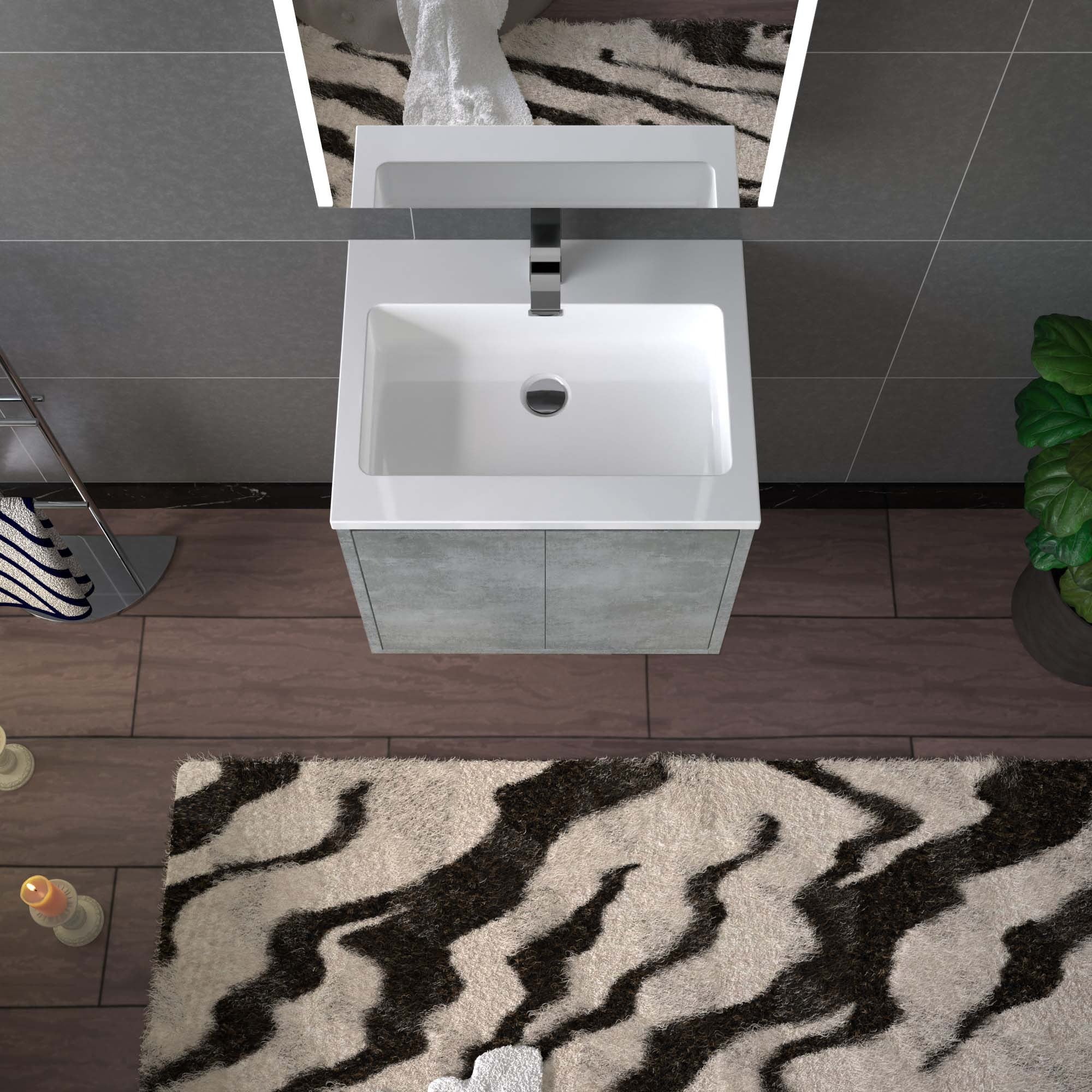 WOODBRIDGE 24 in. W x 19 in. D Bathroom Vanity in Gray with Resin Composite Vanity Top