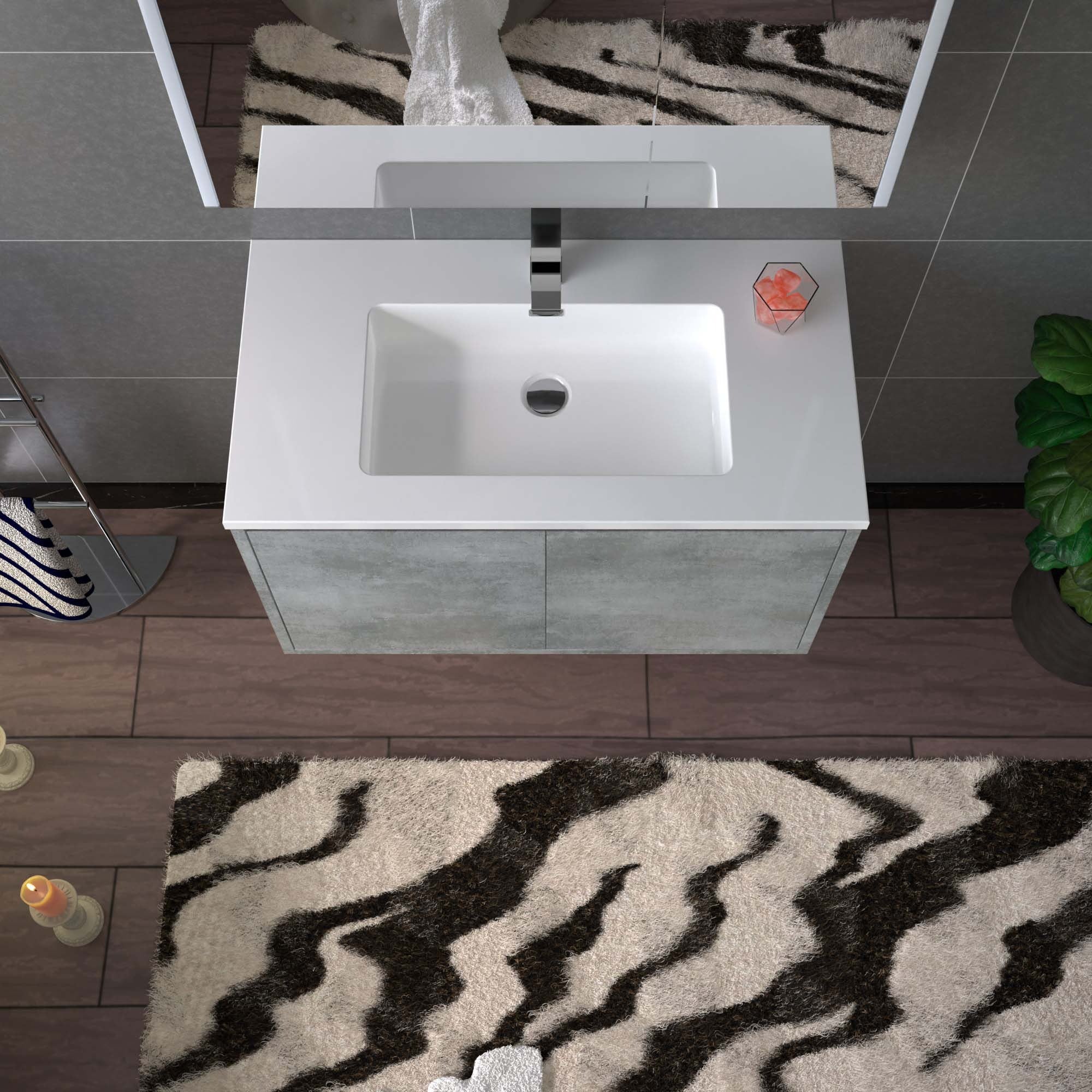 WOODBRIDGE 24 in. W x 19 in. D Bathroom Vanity in Gray with Resin Composite Vanity Top