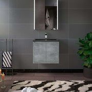 WOODBRIDGE 24 in. W x 19 in. D Bathroom Vanity in Gray with Quartz Sand Composite Vanity Top