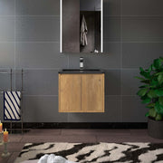 WOODBRIDGE 24 in. W x 19 in. D Bathroom Vanity in Rose Wood with Quartz Sand Composite Vanity Top