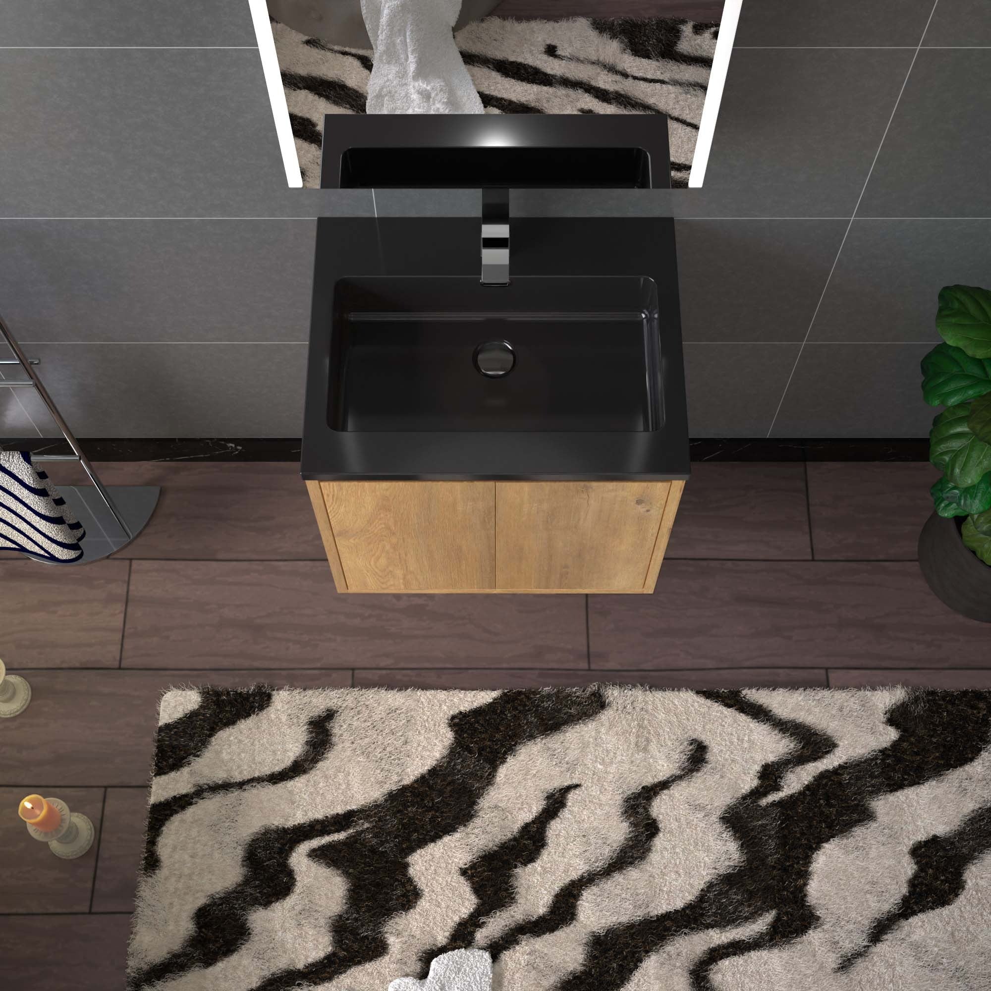 WOODBRIDGE 24 in. W x 19 in. D Bathroom Vanity in Rose Wood with Quartz Sand Composite Vanity Top