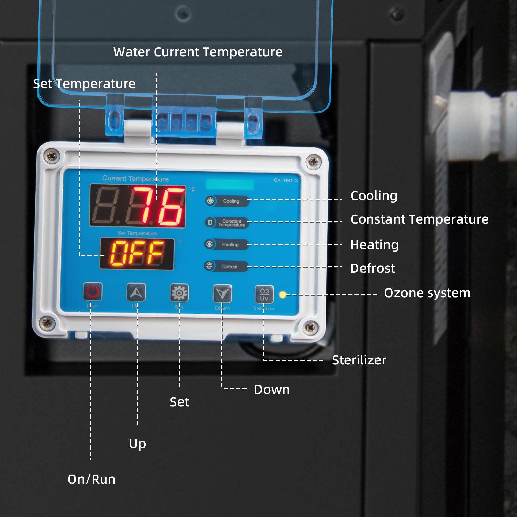 WOODBRIDGE Inflatable Cold Plunge Tub with 1 HP Cooling and Heating Chiller,Filter circulation system, PVC Insulated Lid, Hand Pump and Repair Kit Included, Anti-Slid Bottom