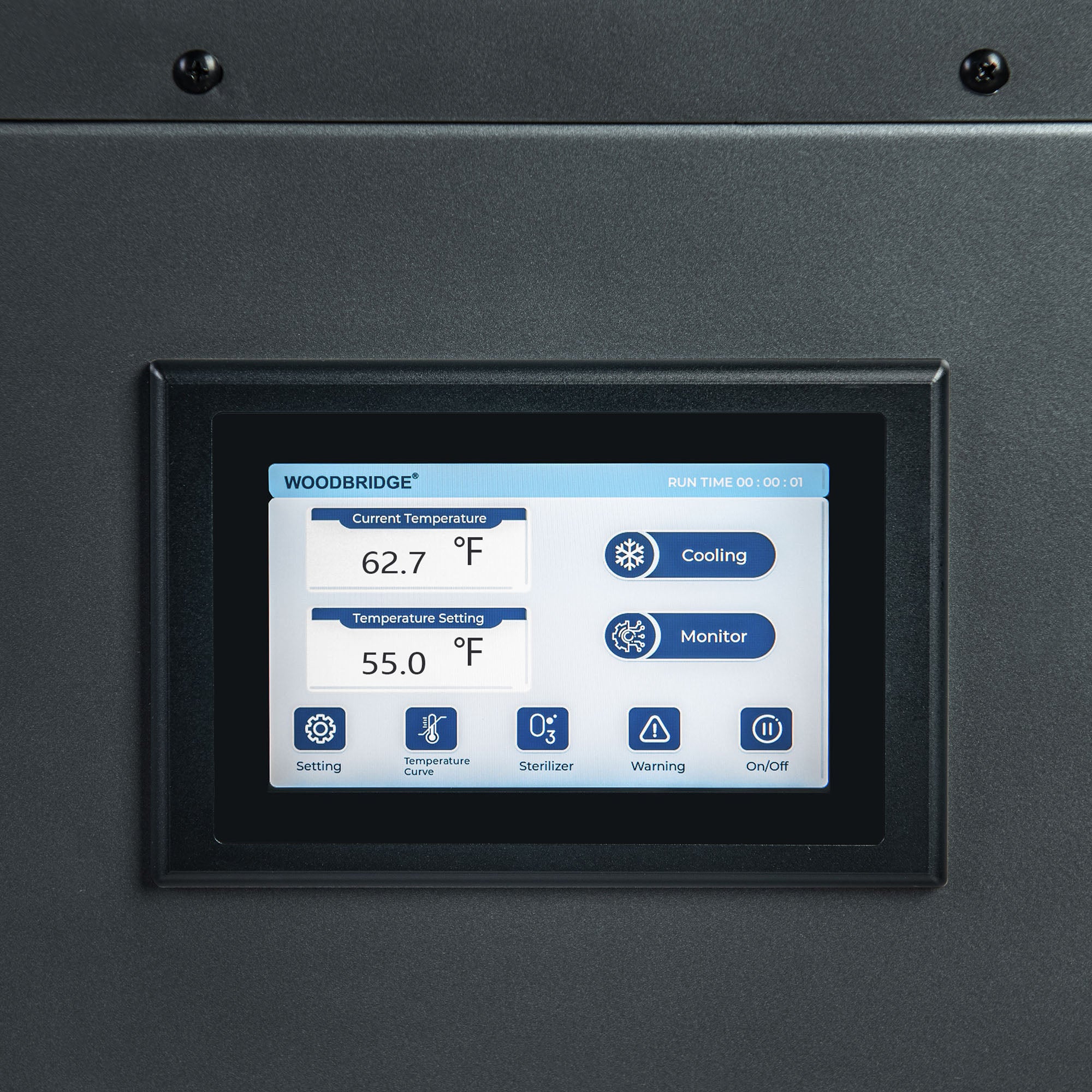 WOODBRIDGE 1.3HP Portable Chiller with Touch Screen Control Panel and Reusable Stainless Steel Filter