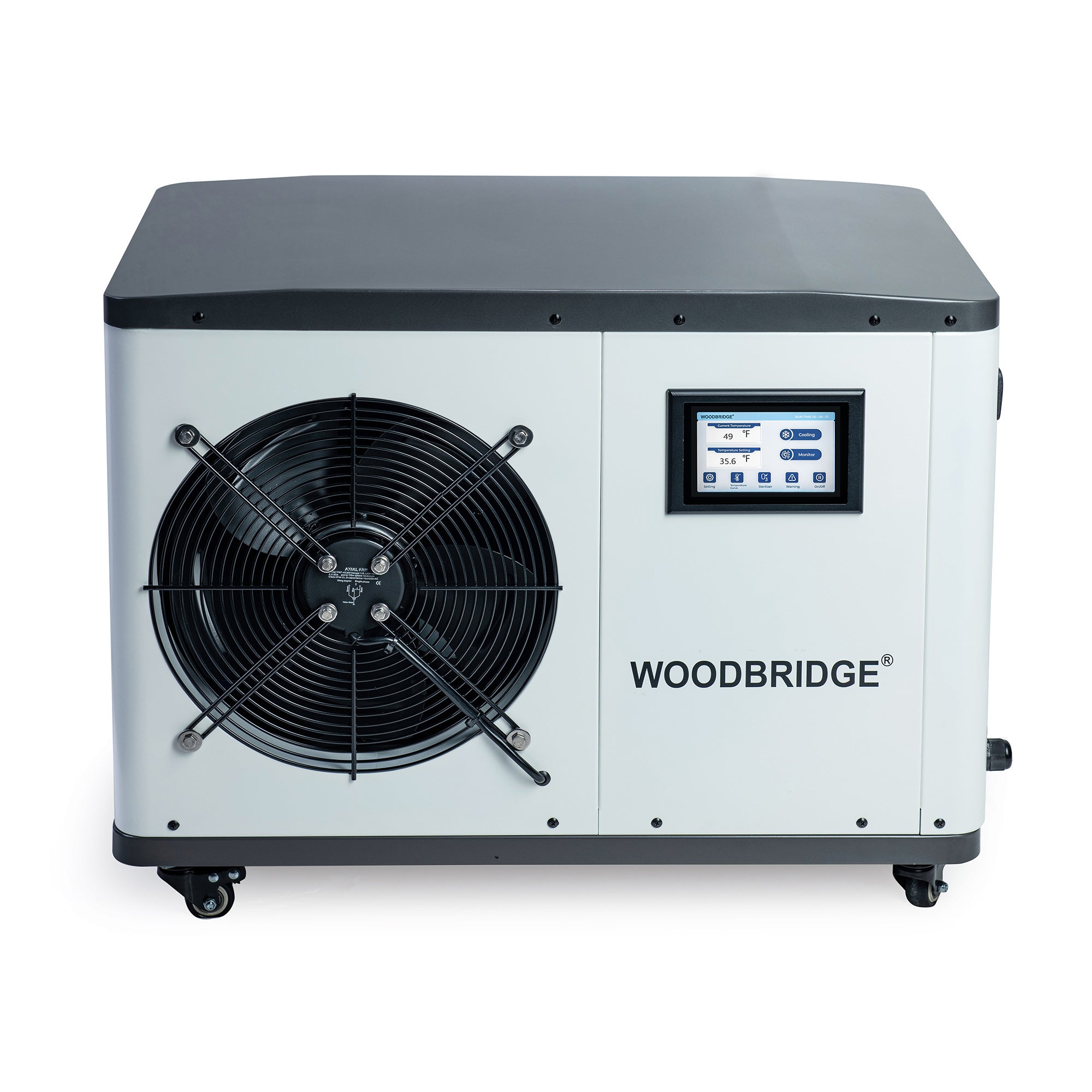 WOODBRIDGE 1.3HP Portable Chiller with Touch Screen Control Panel and Reusable Stainless Steel Filter