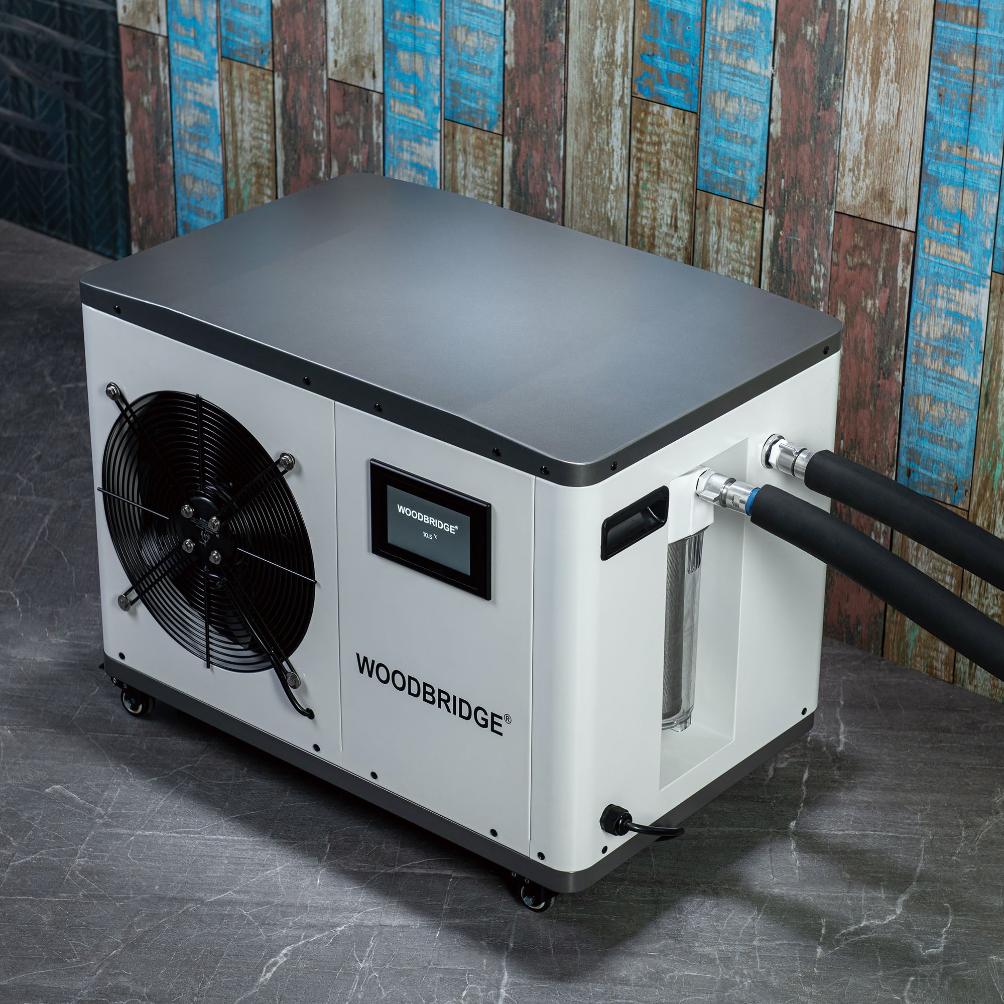 WOODBRIDGE 1.3HP Portable Chiller with Touch Screen Control Panel and Reusable Stainless Steel Filter