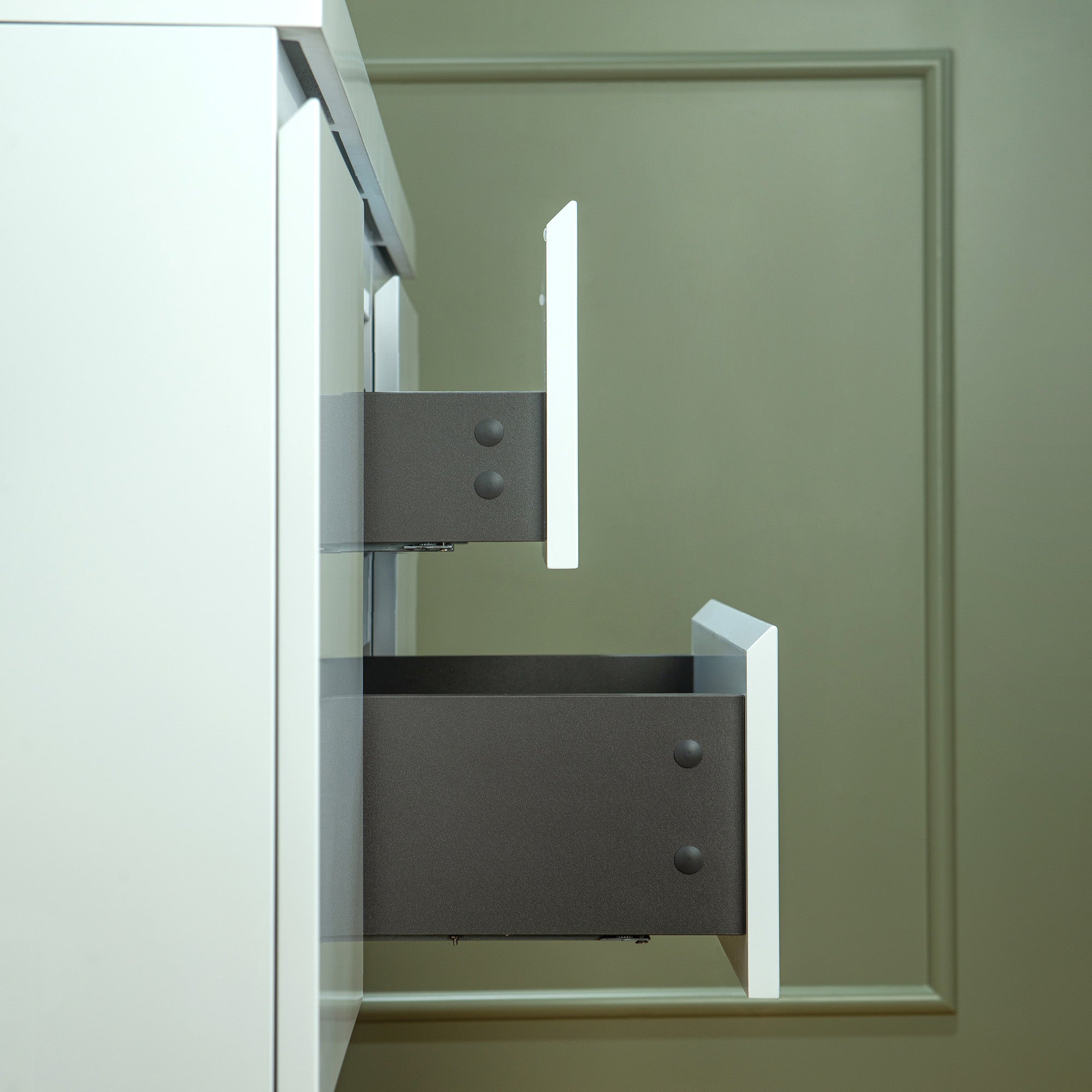 WOODBRIDGE 23-5/8 in. W x 19-5/8 in. D Wall Mounted Floating Vanity in Glossy White with Resin Composite Vanity Top in Glossy White