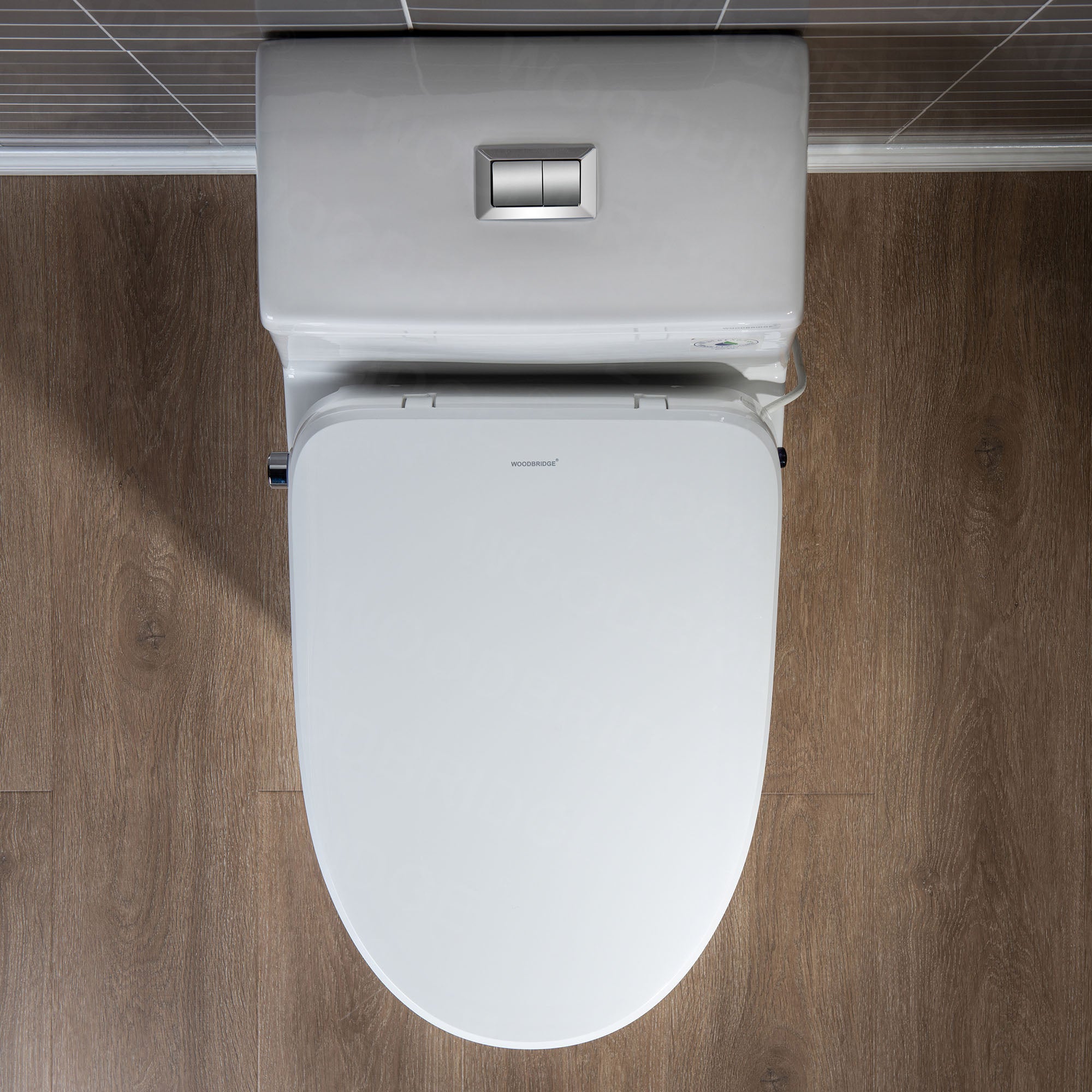 WOODBRIDGE T-0041 Elongated one Piece toilet with Smart Bidet Seat, Electronic Advanced Self Cleaning, Soft Close Lid, Adjustable Water Temperature, LED Nightlight, Heated Seat, Warm air Dryer