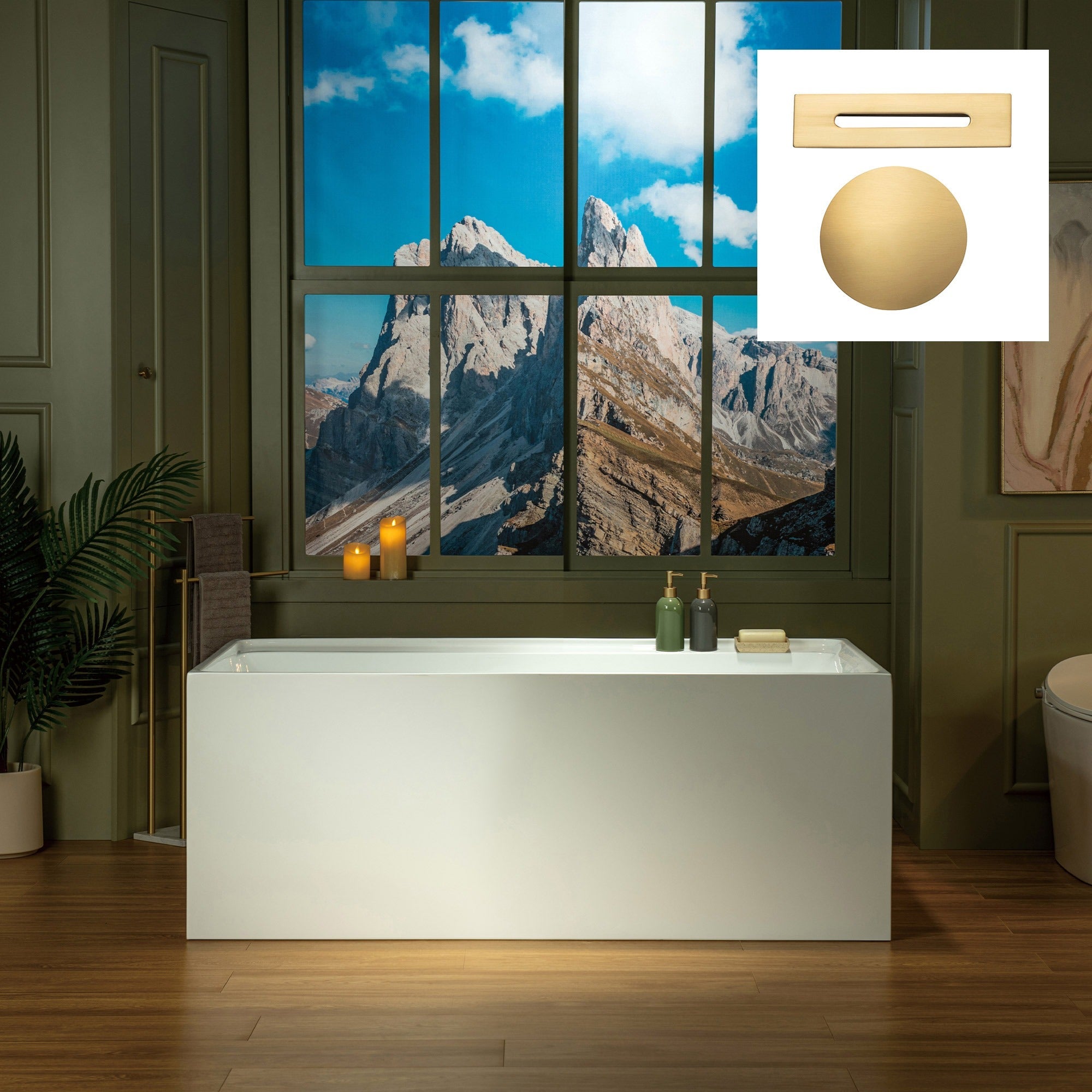 WOODBRIDGE 59" L x 29-1/2" W Freestanding Contemporary Soaking Bathtub with with Drain & Overflow, B5910