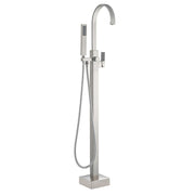 WOODBRIDGE Contemporary Single Handle Floor Mount Freestanding Tub Filler Faucet with Hand Shower, F006