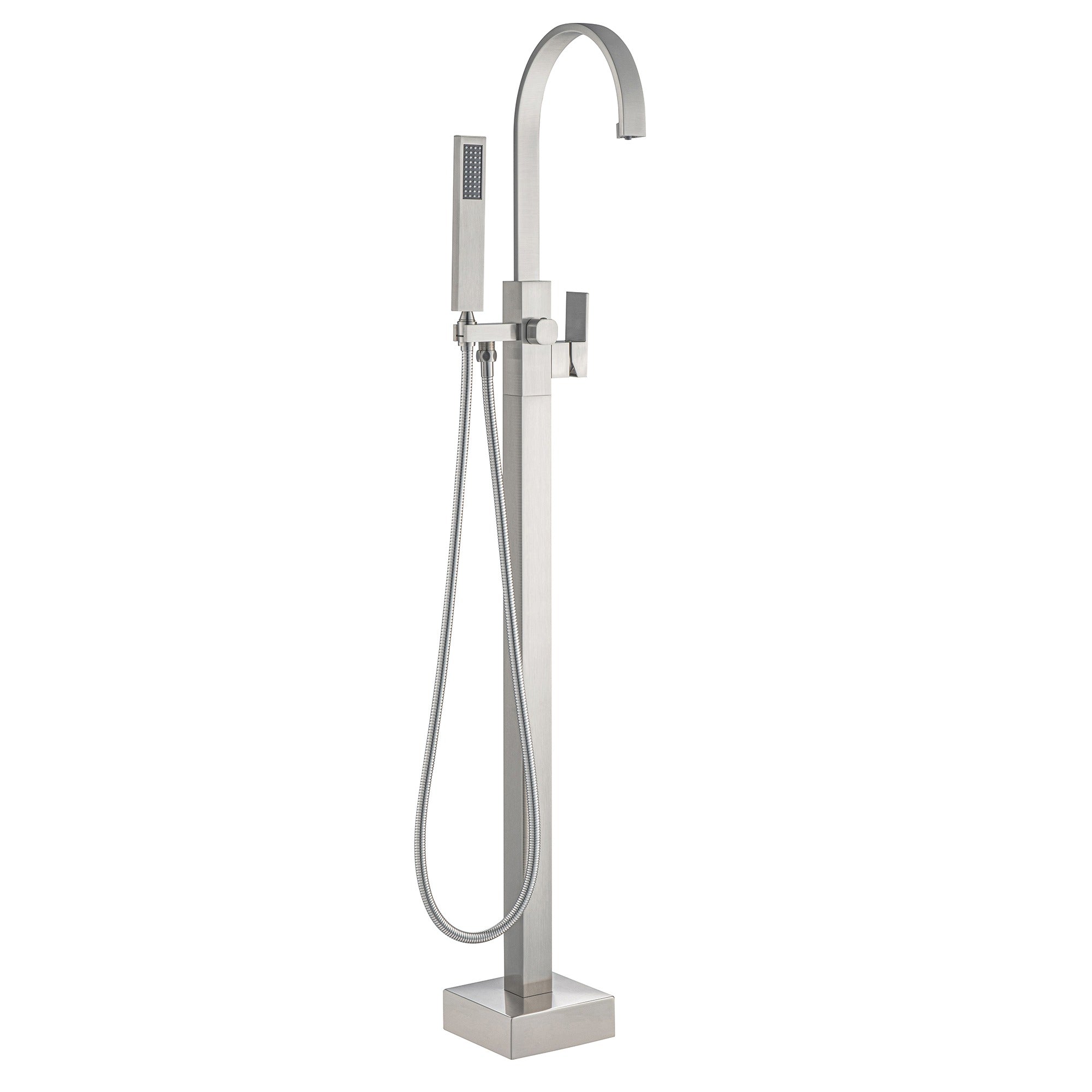 WOODBRIDGE Contemporary Single Handle Floor Mount Freestanding Tub Filler Faucet with Hand Shower, F006