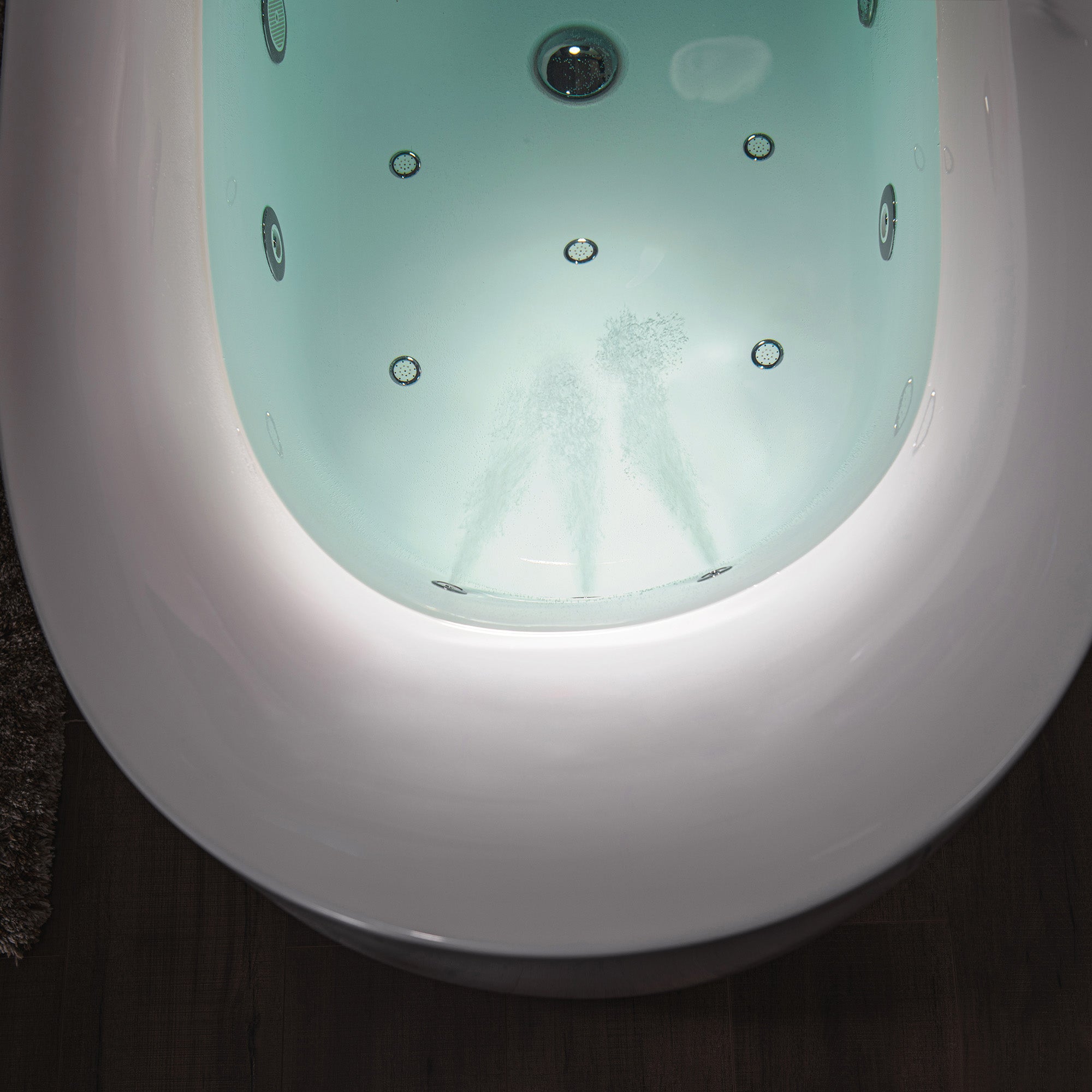 WOODBRIDGE 71" x 31-1/2" Whirlpool Water Jetted and Air Bubble Freestanding Heated Soaking Combination Bathtub