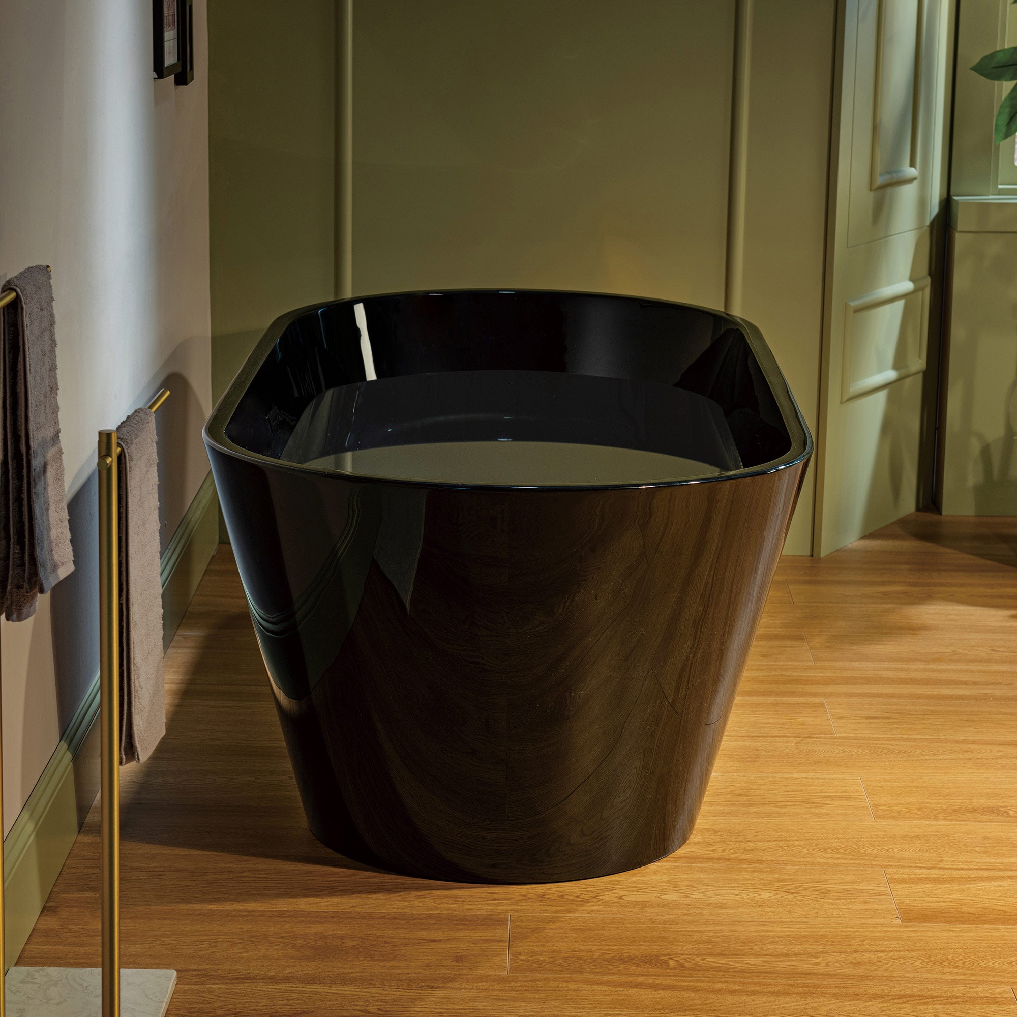 WOODBRIDGE 59" L x 29-1/2" W Freestanding Contemporary Acrylic Soaking Bathtub