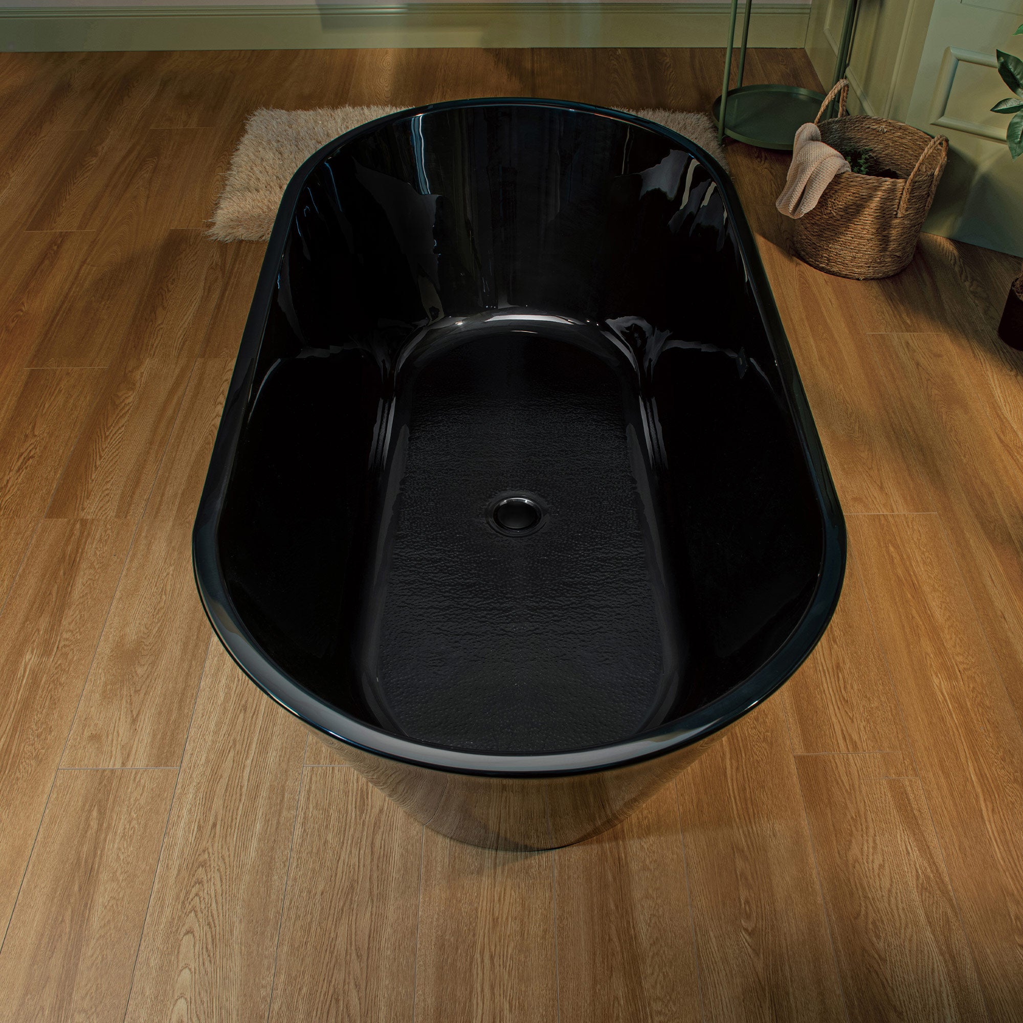 WOODBRIDGE 59" L x 29-1/2" W Freestanding Contemporary Acrylic Soaking Bathtub
