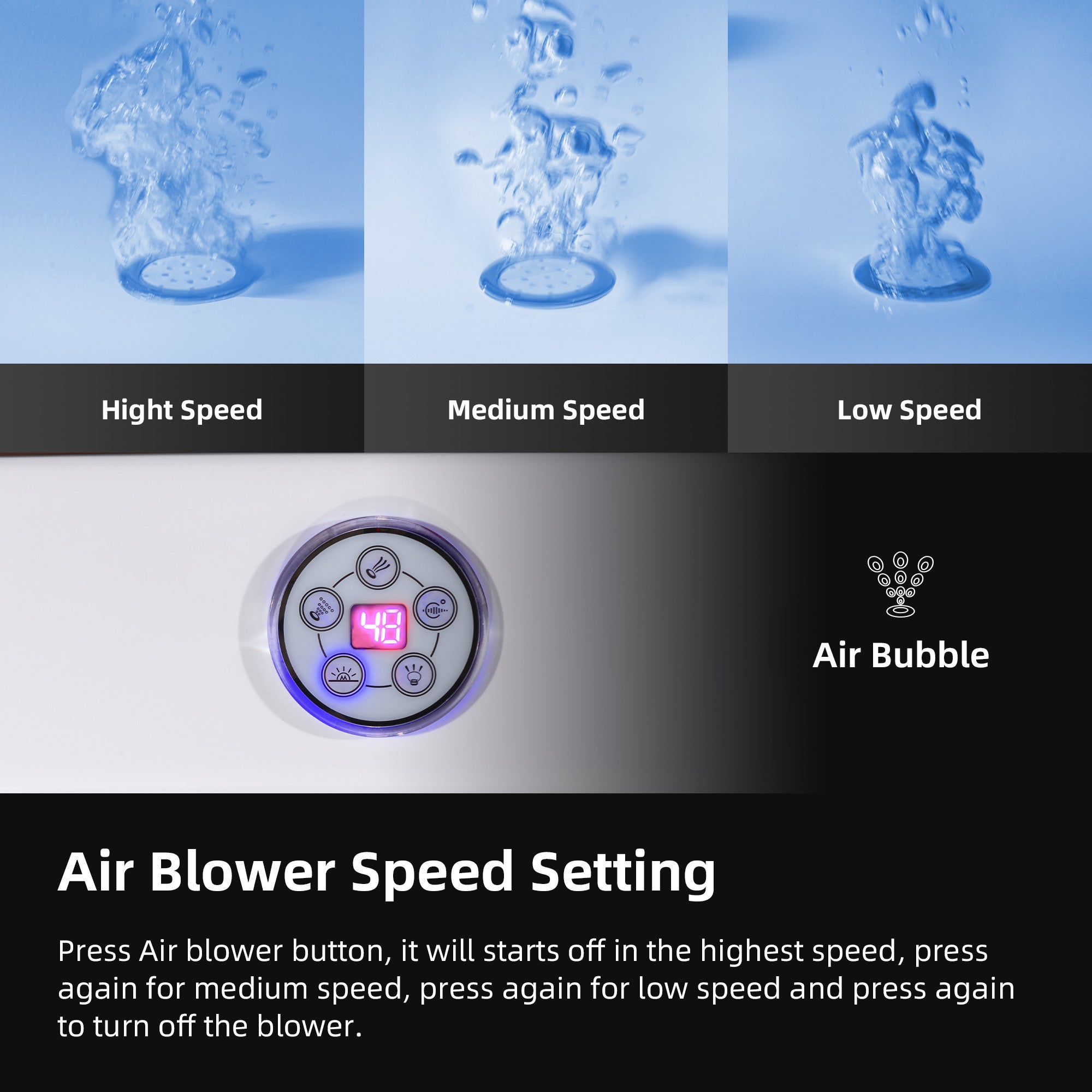 WOODBRIDGE 2-Person Freestanding Whirlpool & Air Bath Tub with Heated Blower – BTS0091