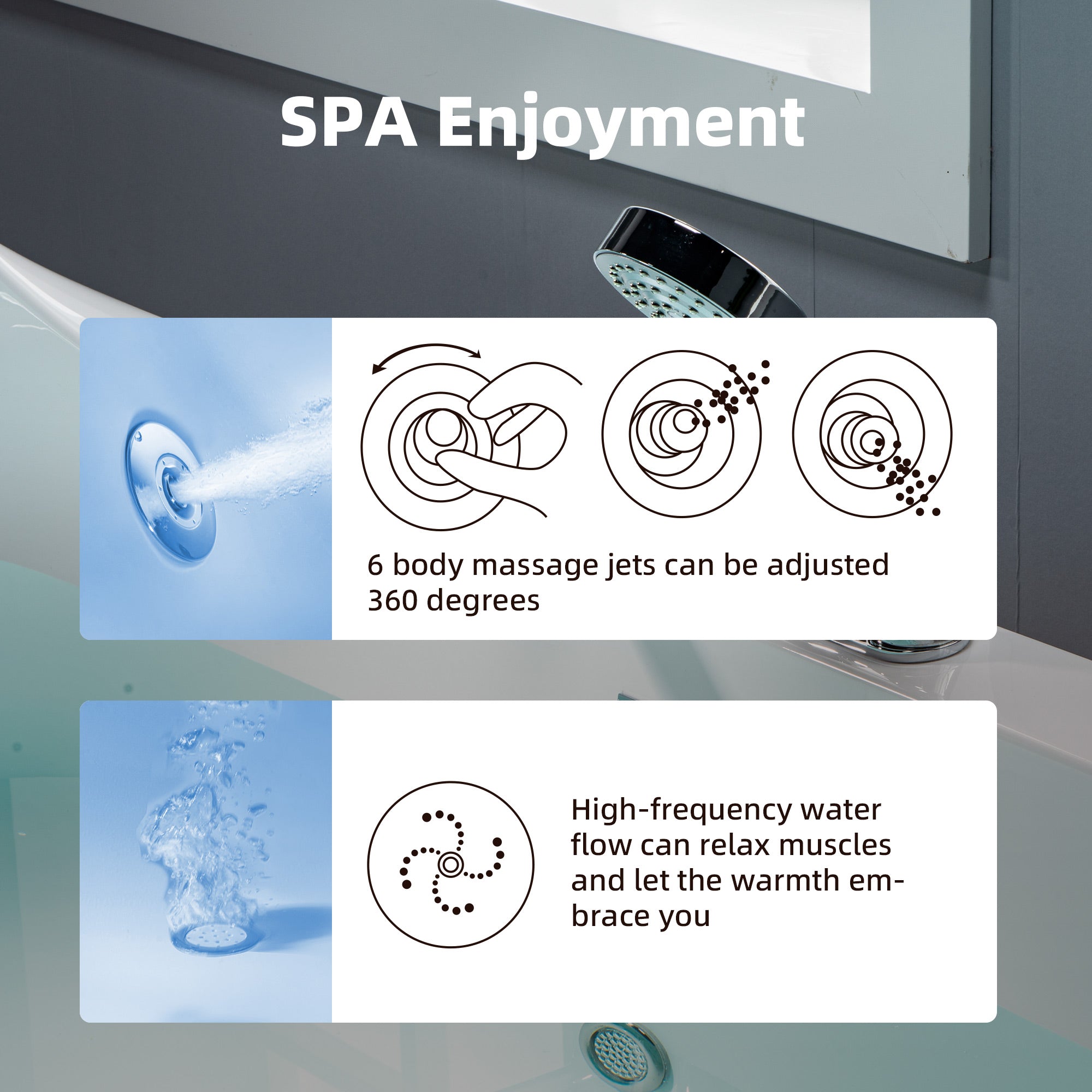 WOODBRIDGE 2-Person Freestanding Whirlpool & Air Bath Tub with Heated Blower – BTS0091