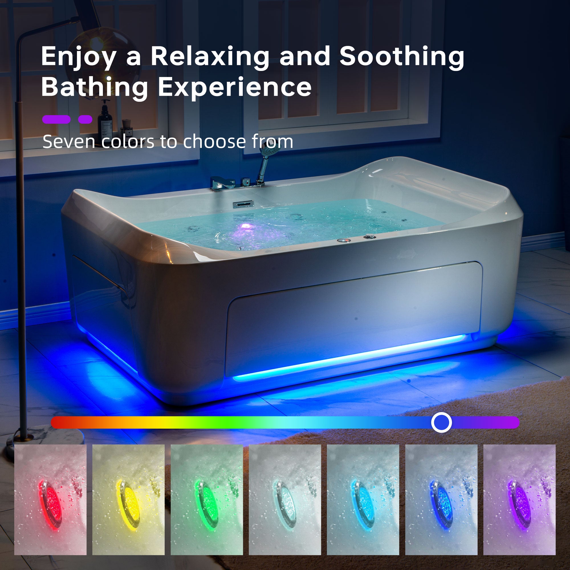 WOODBRIDGE 2-Person Freestanding Whirlpool & Air Bath Tub with Heated Blower – BTS0091