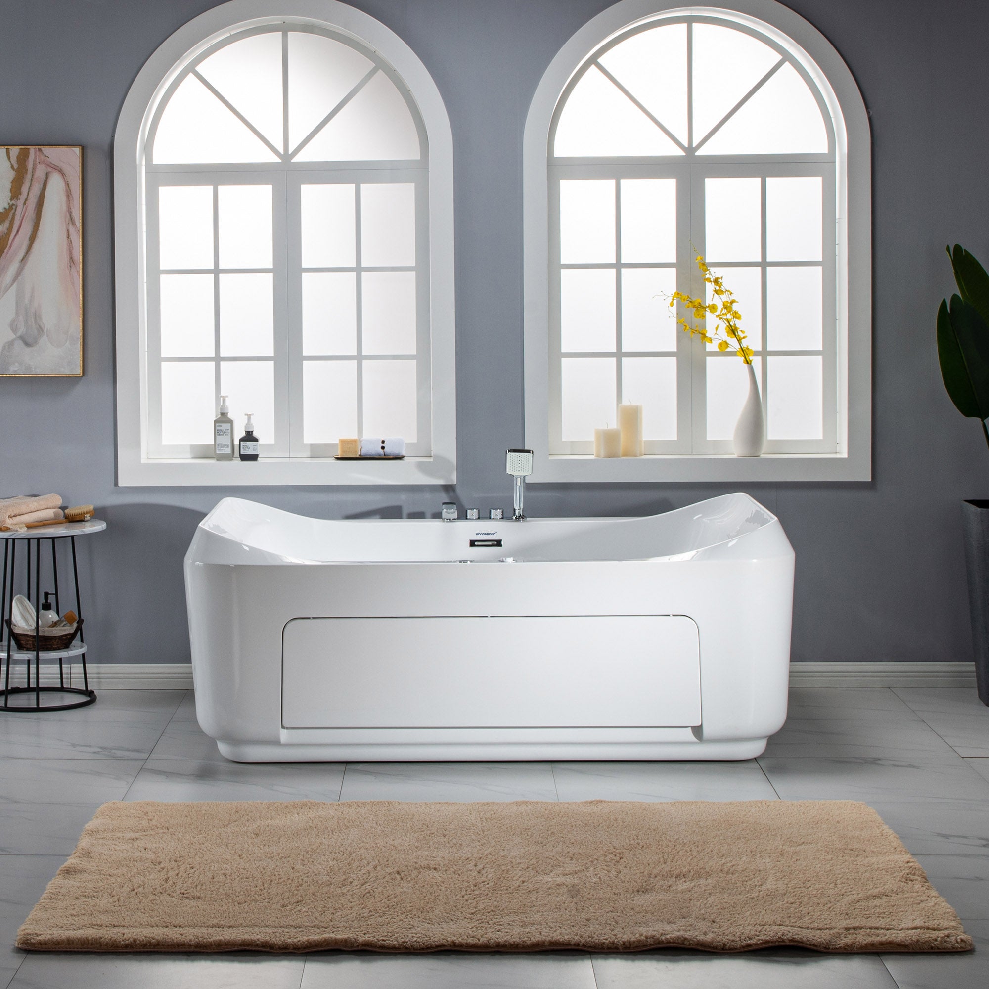 WOODBRIDGE 2-Person Freestanding Whirlpool & Air Bath Tub with Heated Blower – BTS0091