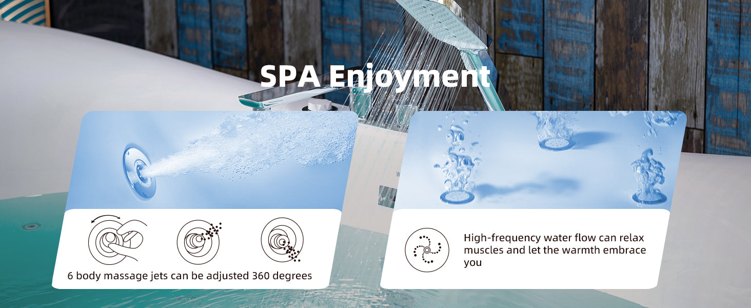 WOODBRIDGE 72" x 35-3/8" Whirlpool Water Jetted and Air Bubble Freestanding Heated Soaking Combination Bathtub with LED control panel , BJ400