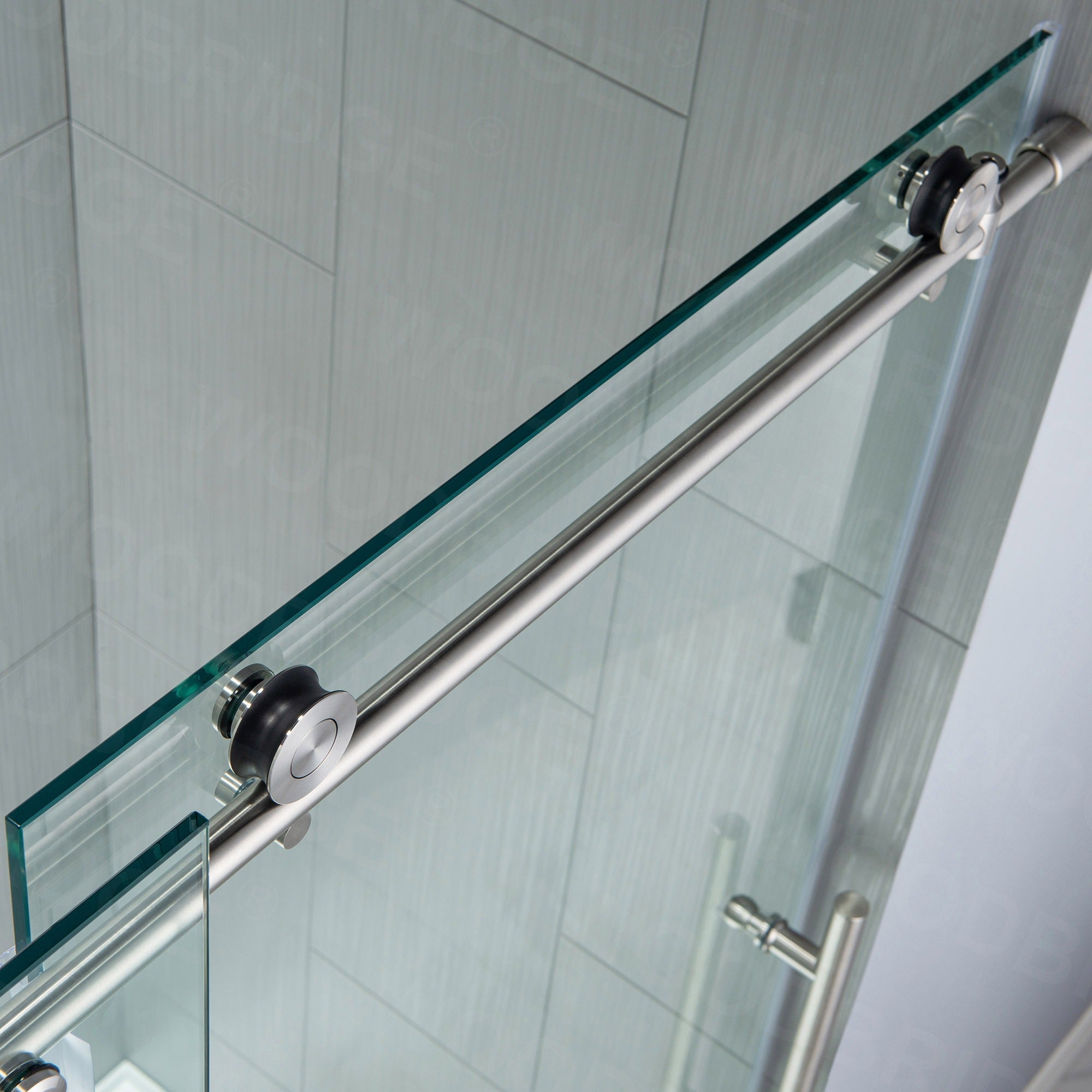 WOODBRIDGE Frameless Shower Doors 44-48" Width x 76"Height with 3/8"(10mm) Clear Tempered Glass, MBSDC4876