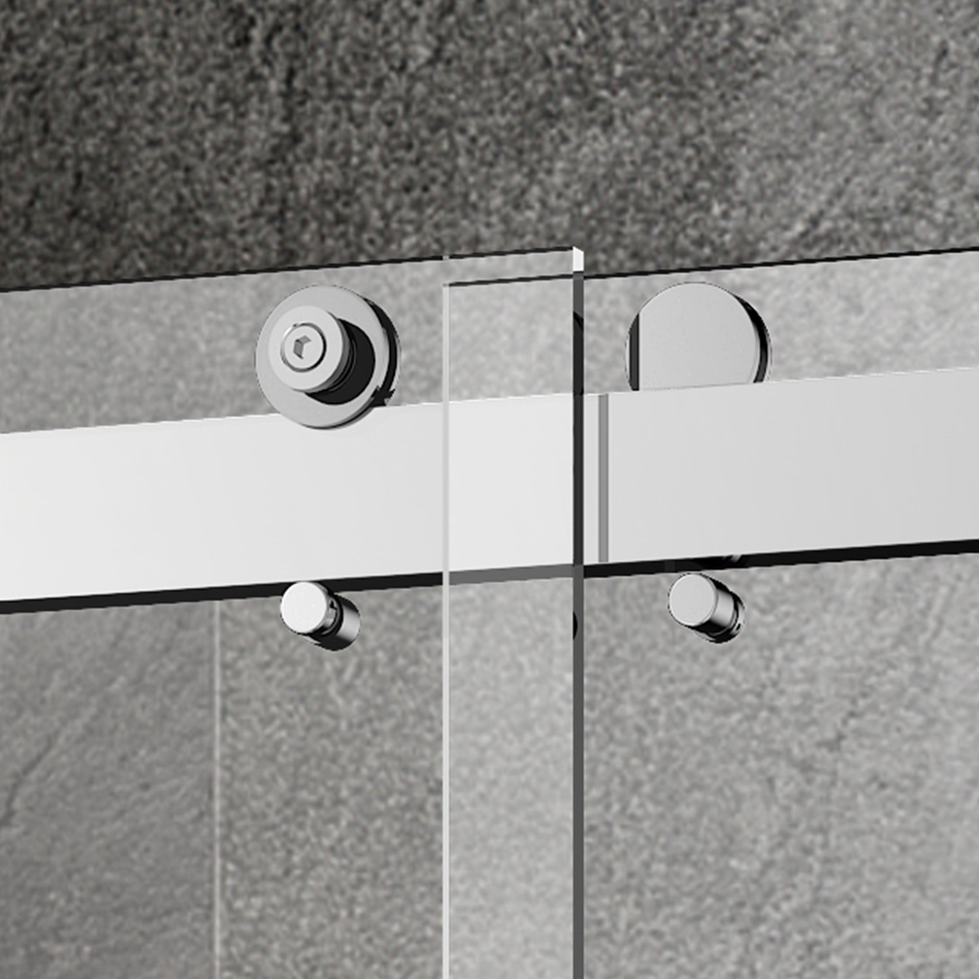 WOODBRIDGE Frameless Shower Doors 56-60" Width x 76"Height with 3/8"(10mm) Clear Tempered Glass, 2 Ways Opening & Double Sliding