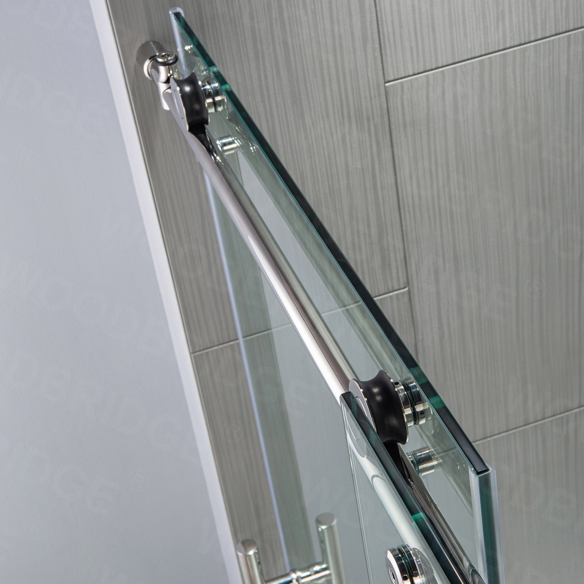 WOODBRIDGE Frameless Shower Doors 56-60" Width x 76"Height with 3/8"(10mm) Clear Tempered Glass, MBSDC6076