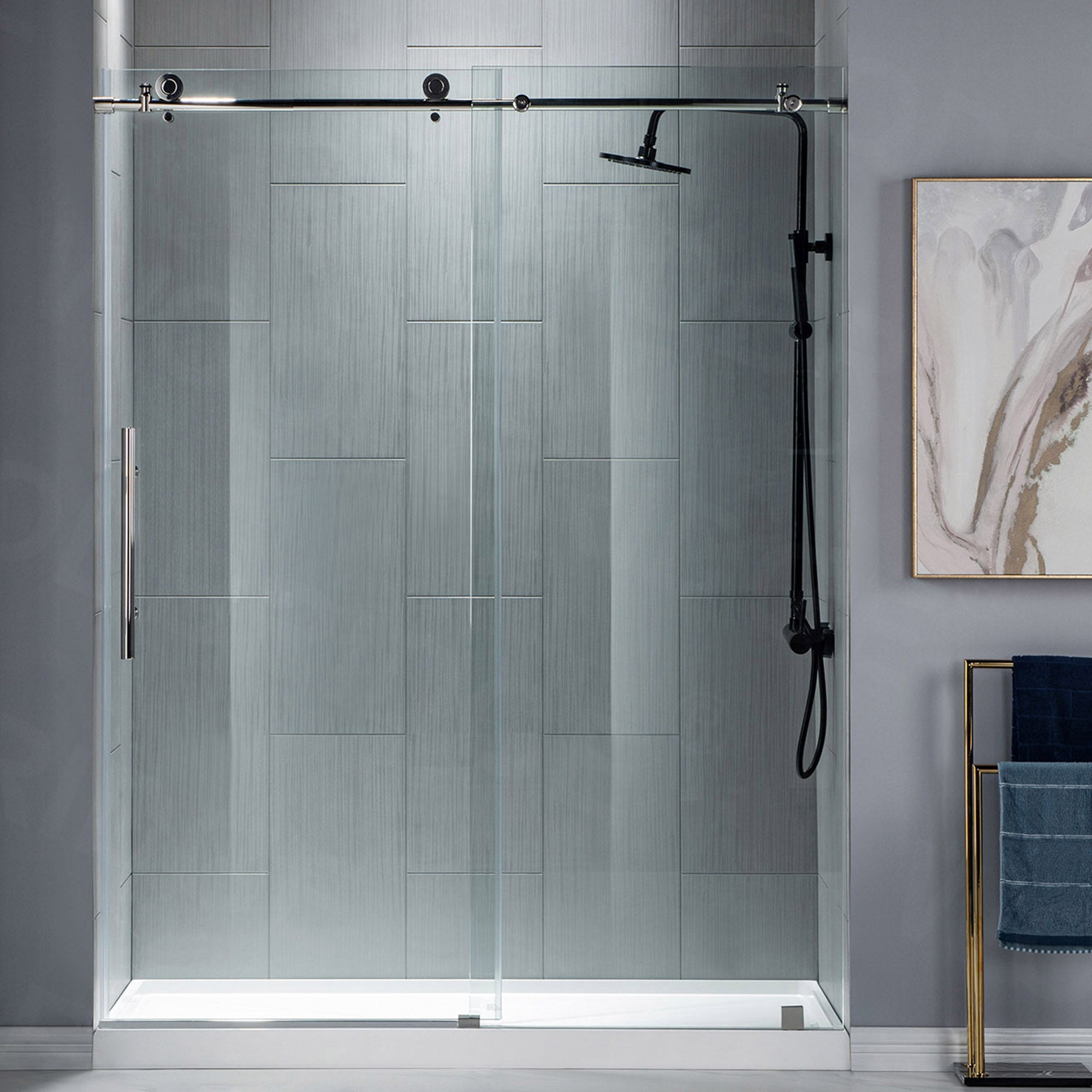 WOODBRIDGE MBSDC6076 Frameless Double Sliding Shower Door 56–60" x 76"