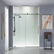 WOODBRIDGE Frameless Shower Doors 56-60" Width x 76"Height with 3/8"(10mm) Clear Tempered Glass, MBSDC6076