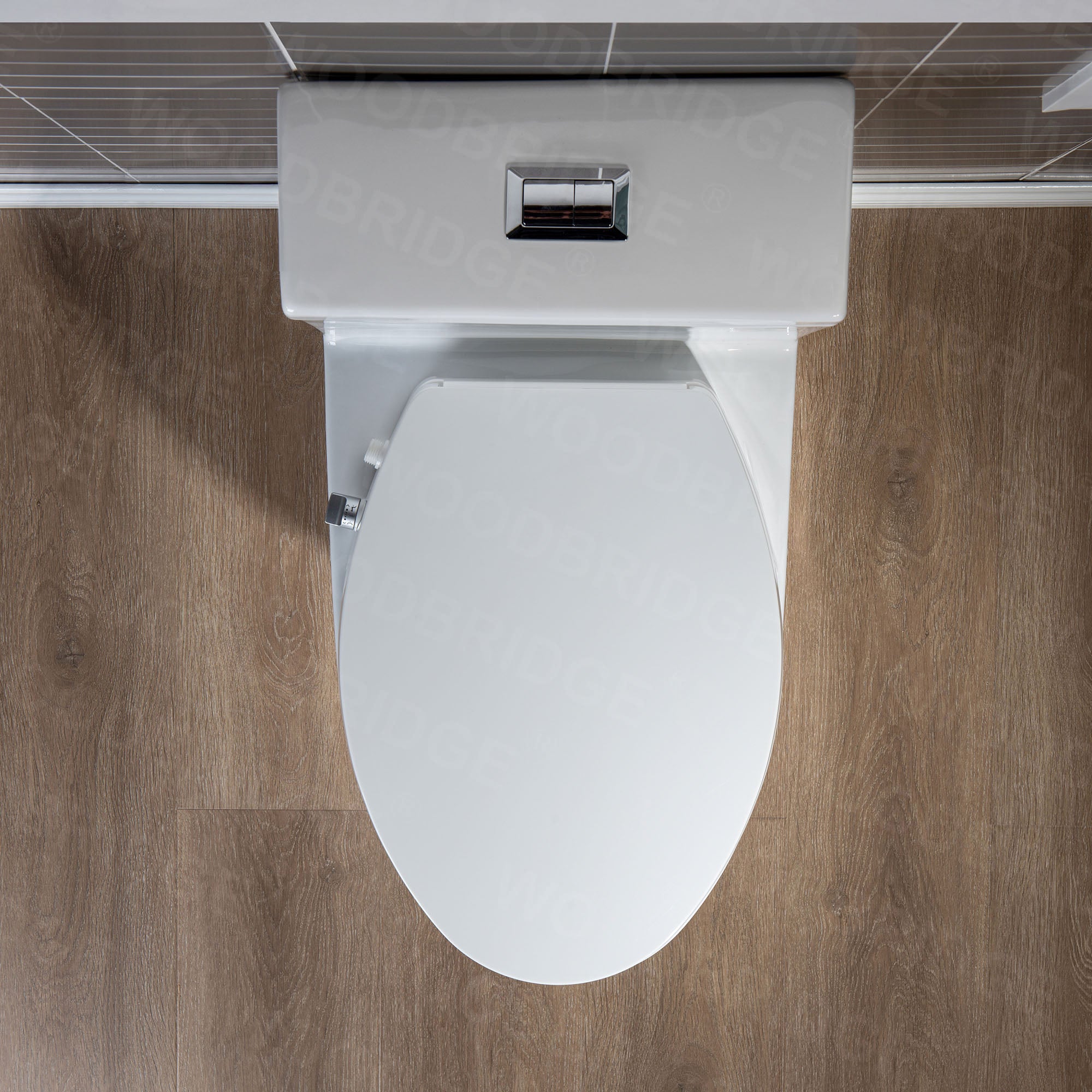 WOODBRIDGE T-0045 Modern One Piece Elongated High Effiency Toilet with Manual Operated Soft-Closed Toilet Seat, White