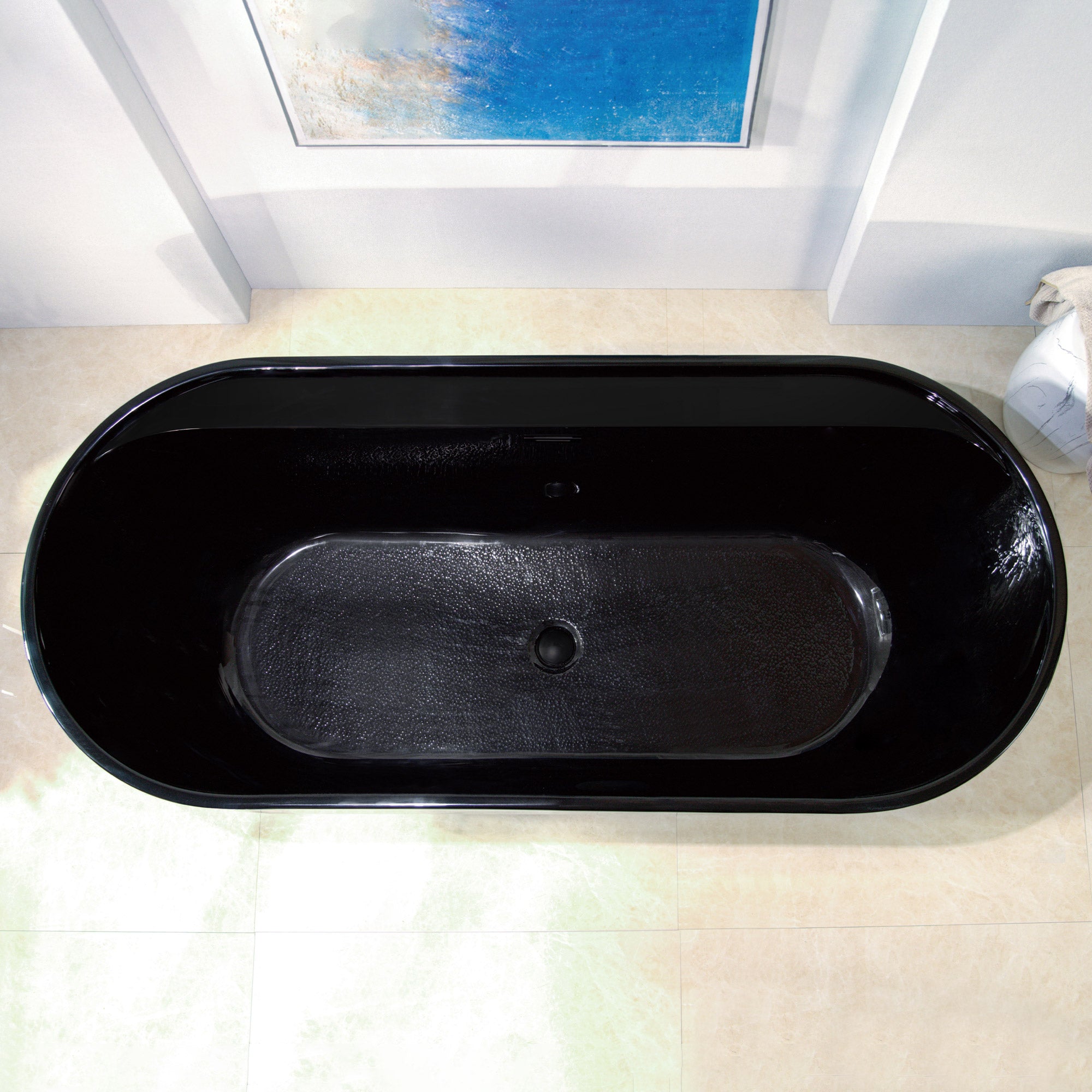WOODBRIDGE 72" L x 35-3/8" W Freestanding Contemporary Acrylic Soaking Bathtub with Drain & Overflow – B8859 Series