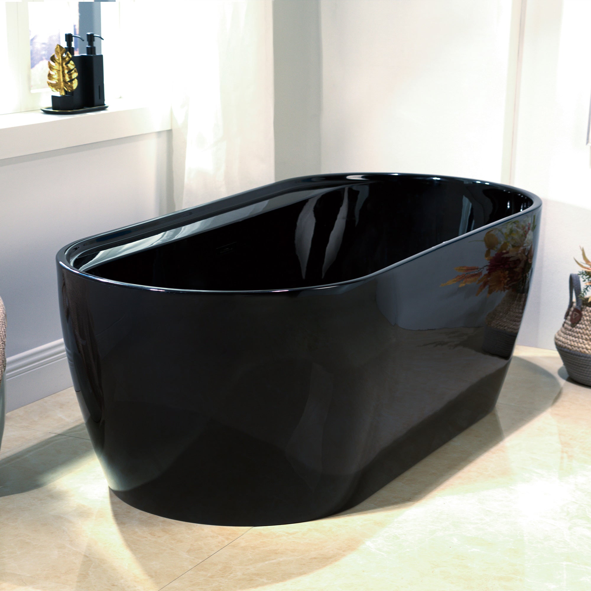 WOODBRIDGE 72" L x 35-3/8" W Freestanding Contemporary Acrylic Soaking Bathtub with Drain & Overflow – B8859 Series