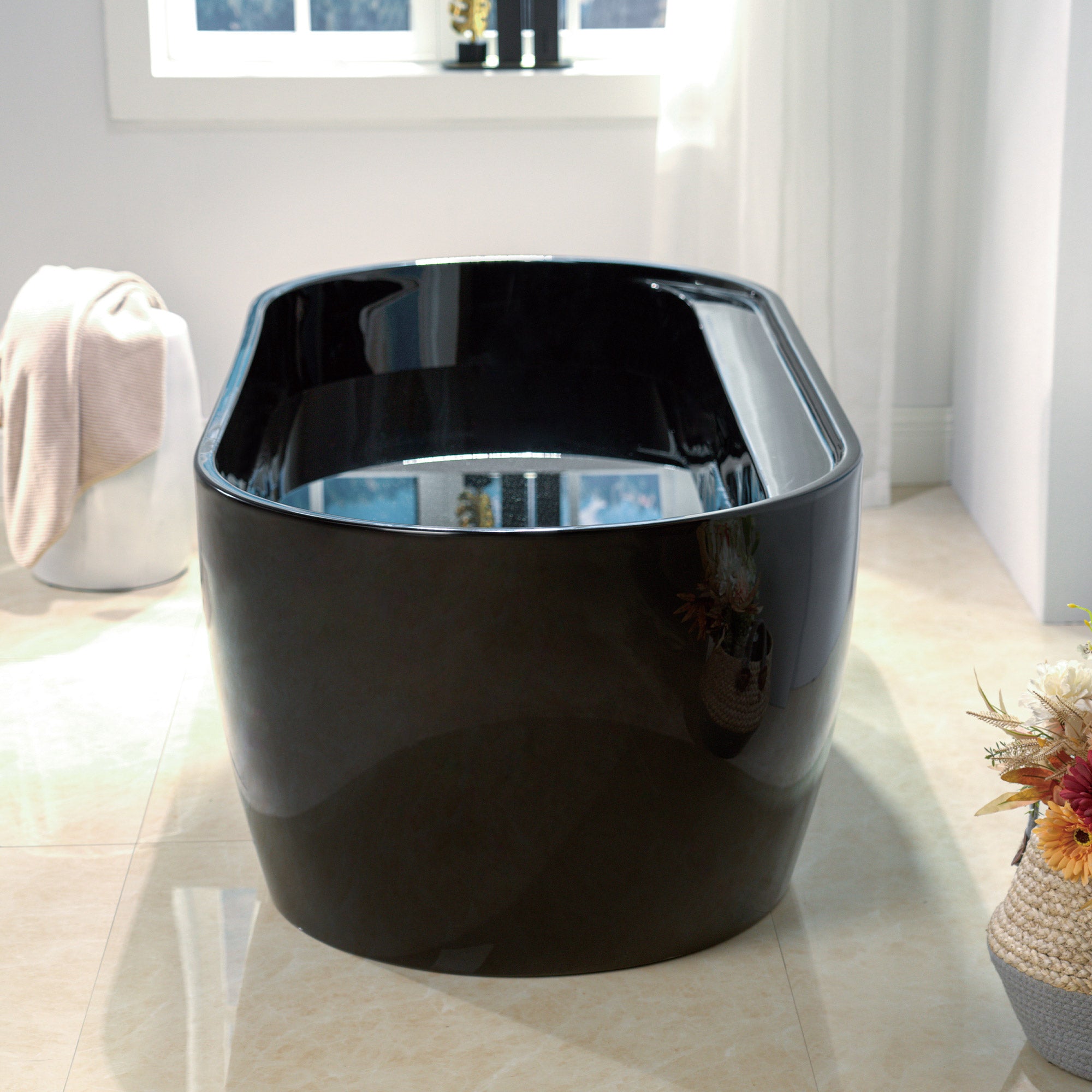 WOODBRIDGE 67" L x 31-1/2" W Freestanding Contemporary Acrylic Soaking Bathtub with Drain & Overflow – B8863 Series