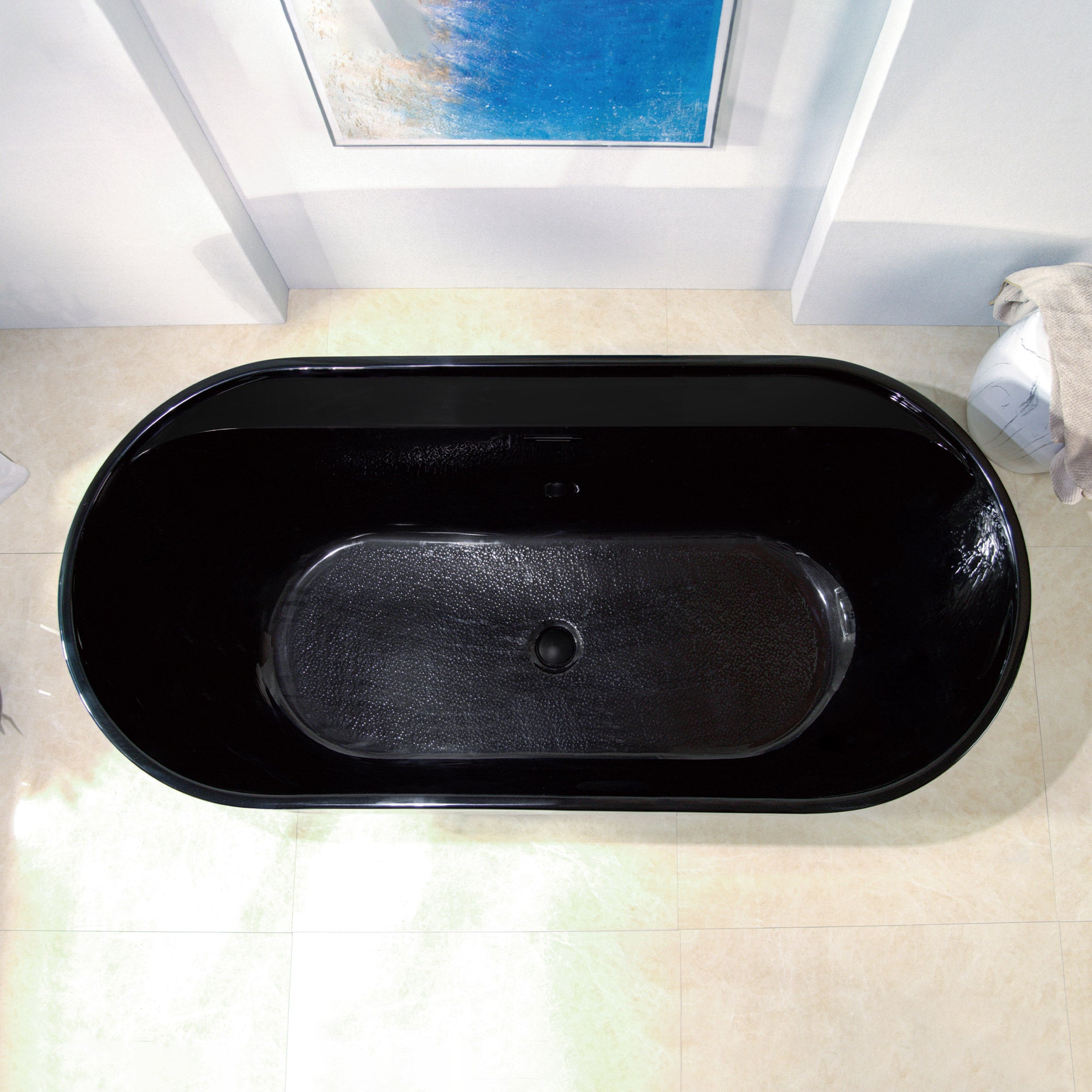 WOODBRIDGE 67" L x 31-1/2" W Freestanding Contemporary Acrylic Soaking Bathtub with Drain & Overflow – B8863 Series