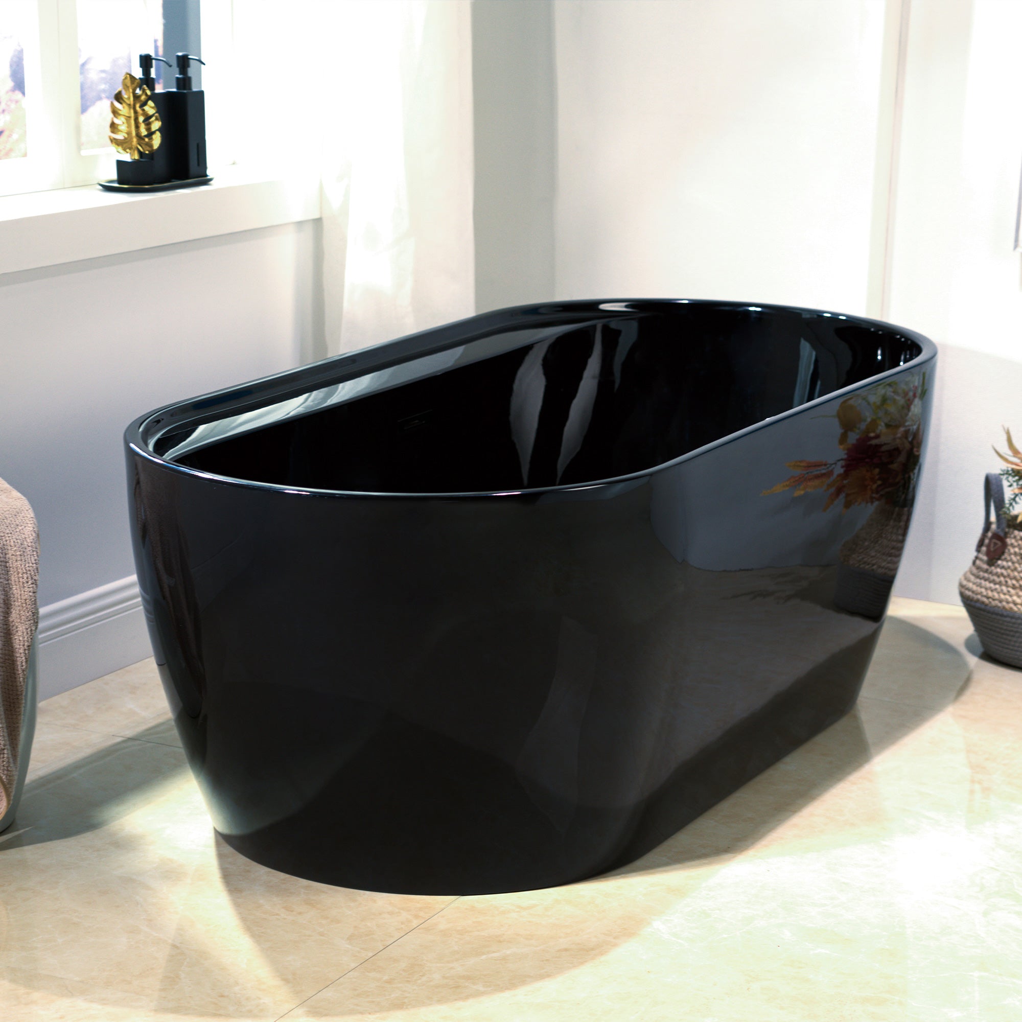 WOODBRIDGE 67" L x 31-1/2" W Freestanding Contemporary Acrylic Soaking Bathtub with Drain & Overflow – B8863 Series