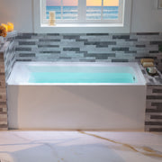 WOODBRIDGE 60" Acrylic Rectangular Alcove Soaking Bathtub with Right Drain, LB667