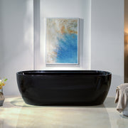 WOODBRIDGE 72" L x 35-3/8" W Freestanding Contemporary Acrylic Soaking Bathtub with Drain & Overflow – B8859 Series