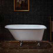 WOODBRIDGE TC0354 54 Inch Cast Iron Roll Top Clawfoot Bathtub with Chrome Feet