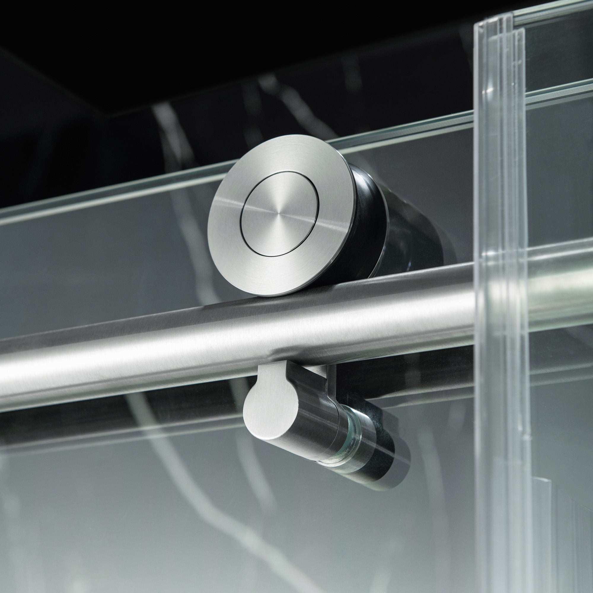 WOODBRIDGE Frameless Single Sliding Shower Doors, 45.5-48" Width x 76"Height with 3/8"(10mm) Clear Tempered Glass, Soft Close System and Explosion-Proof Film
