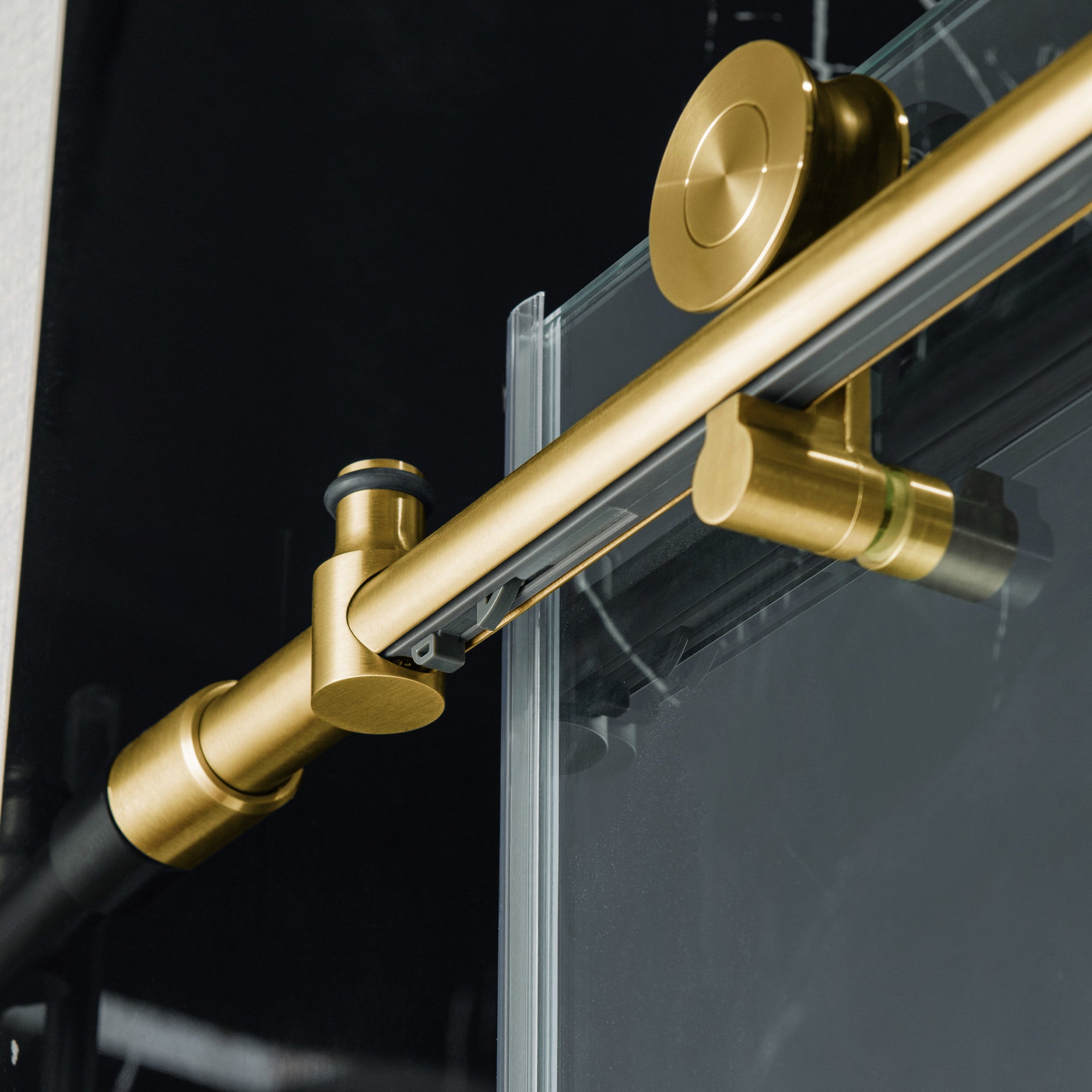 WOODBRIDGE Frameless Single Sliding Shower Doors, 45.5-48" Width x 76"Height with 3/8"(10mm) Clear Tempered Glass, Soft Close System and Explosion-Proof Film
