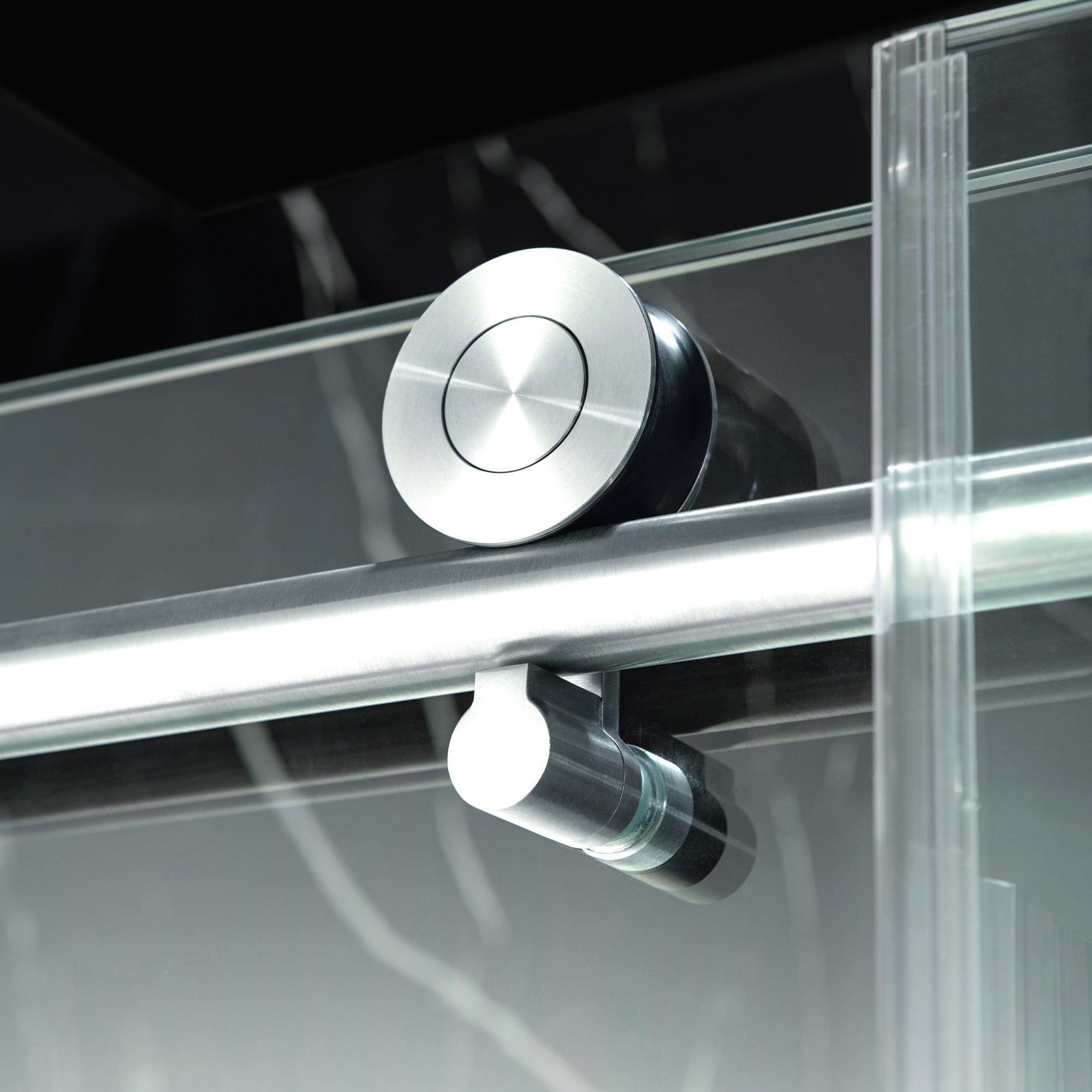 WOODBRIDGE Frameless Single Sliding Shower Doors, 45.5-48" Width x 76"Height with 3/8"(10mm) Clear Tempered Glass, Soft Close System and Explosion-Proof Film