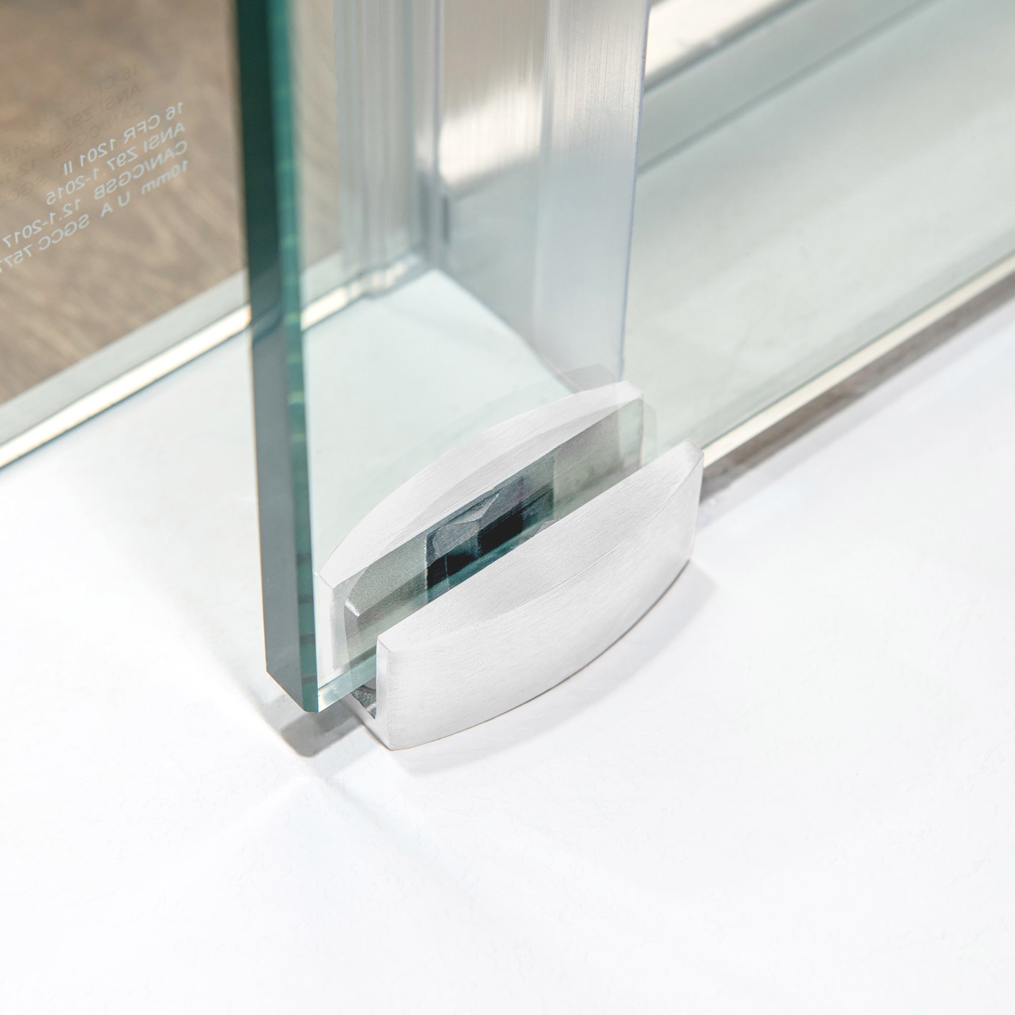 WOODBRIDGE Frameless Single Sliding Shower Doors, 45.5-48" Width x 76"Height with 3/8"(10mm) Clear Tempered Glass, Soft Close System and Explosion-Proof Film