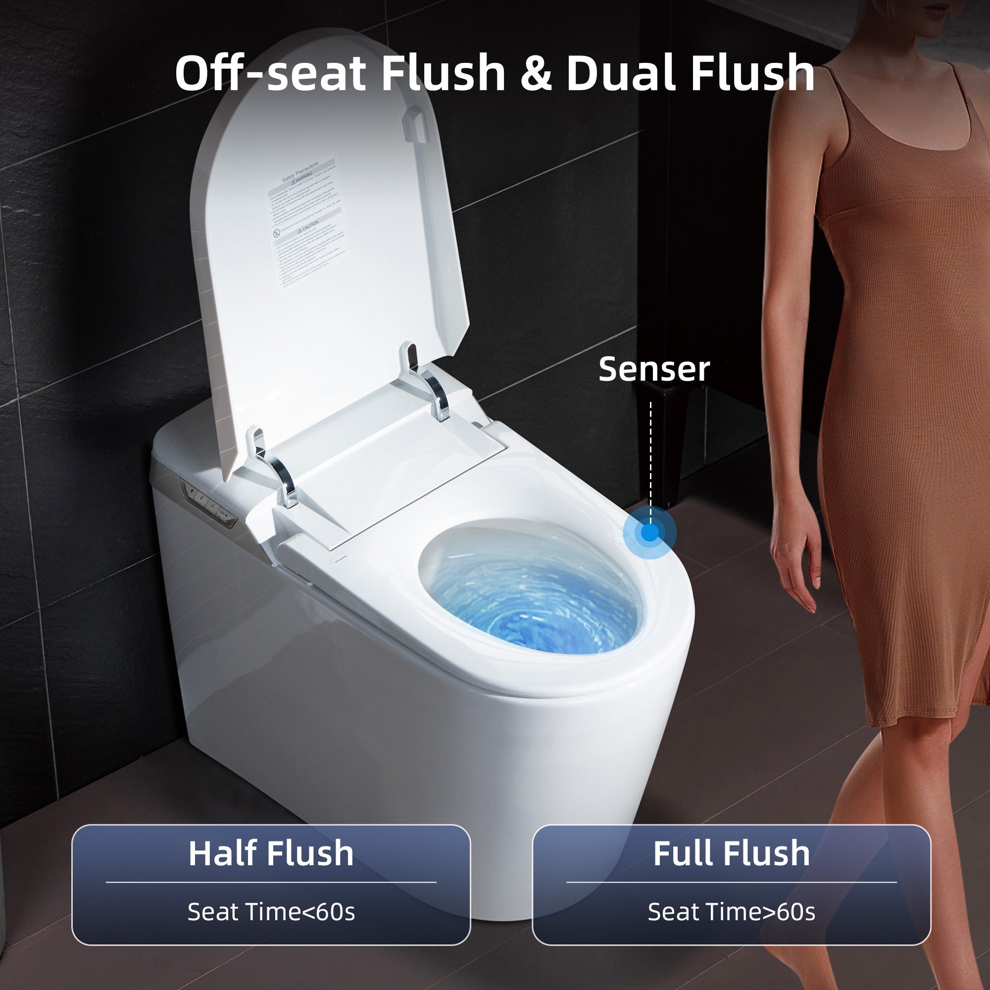 WOODBRIDGE B0980S Intelligent Smart Bidet Toilet | Auto Flush & Heated Seat