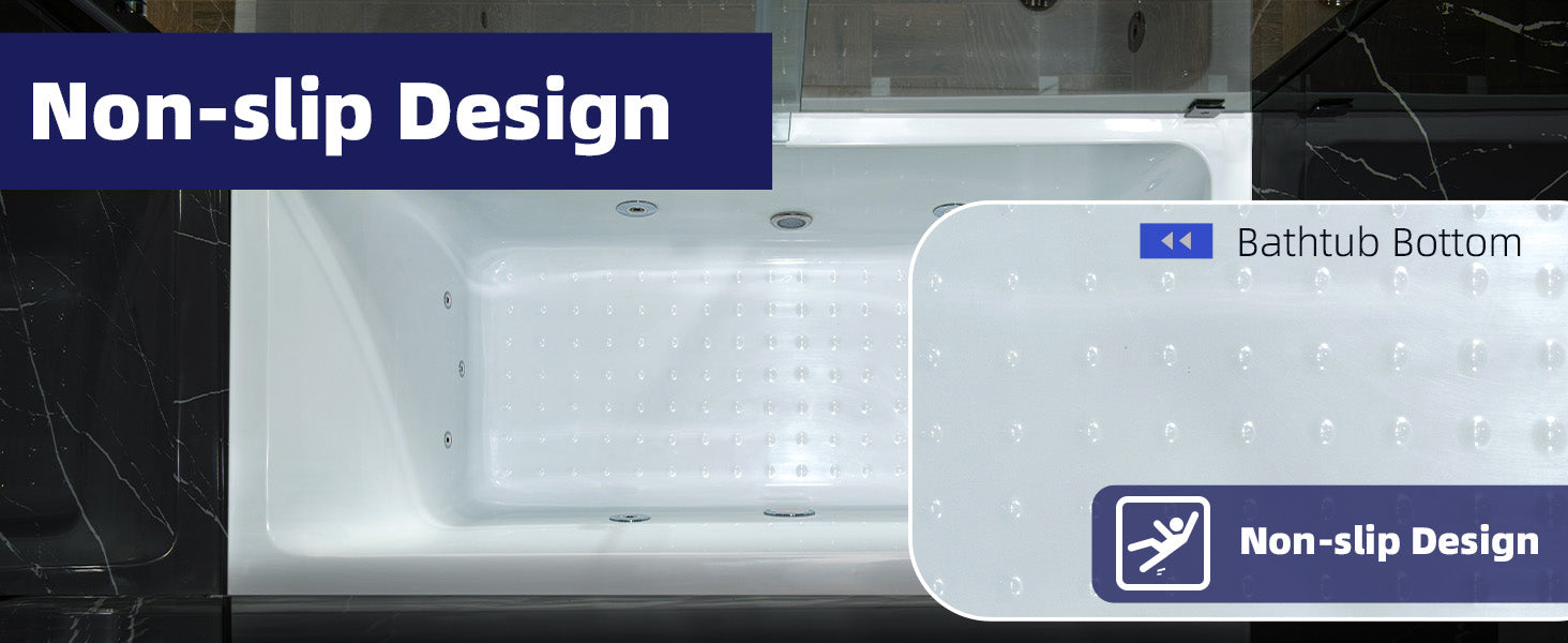 WOODBRIDGE 60" x 30" Alcove Acrylic Rectangular Whirlpool Heated Jetted Tub – Right Drain, White, BS666 Series