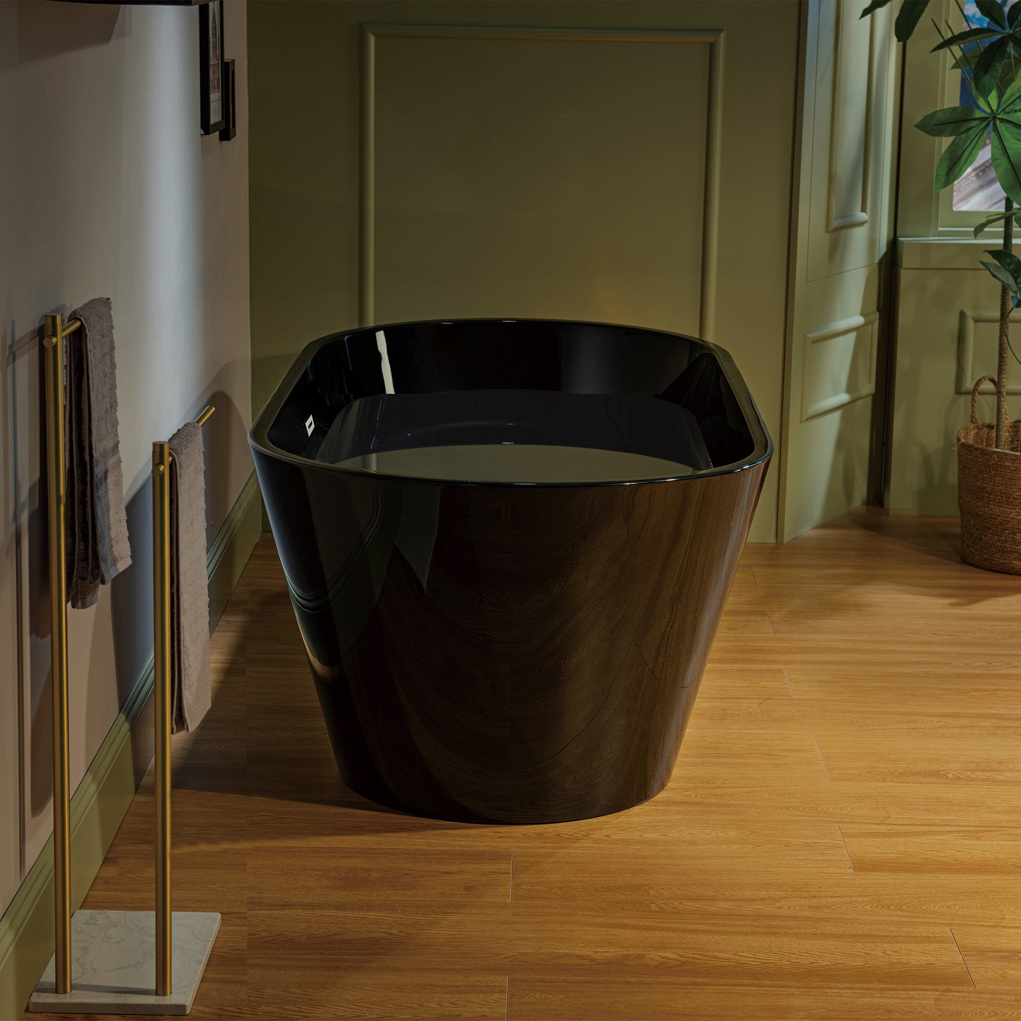 WOODBRIDGE 59" L x 29-1/2" W Freestanding Contemporary Acrylic Soaking Bathtub