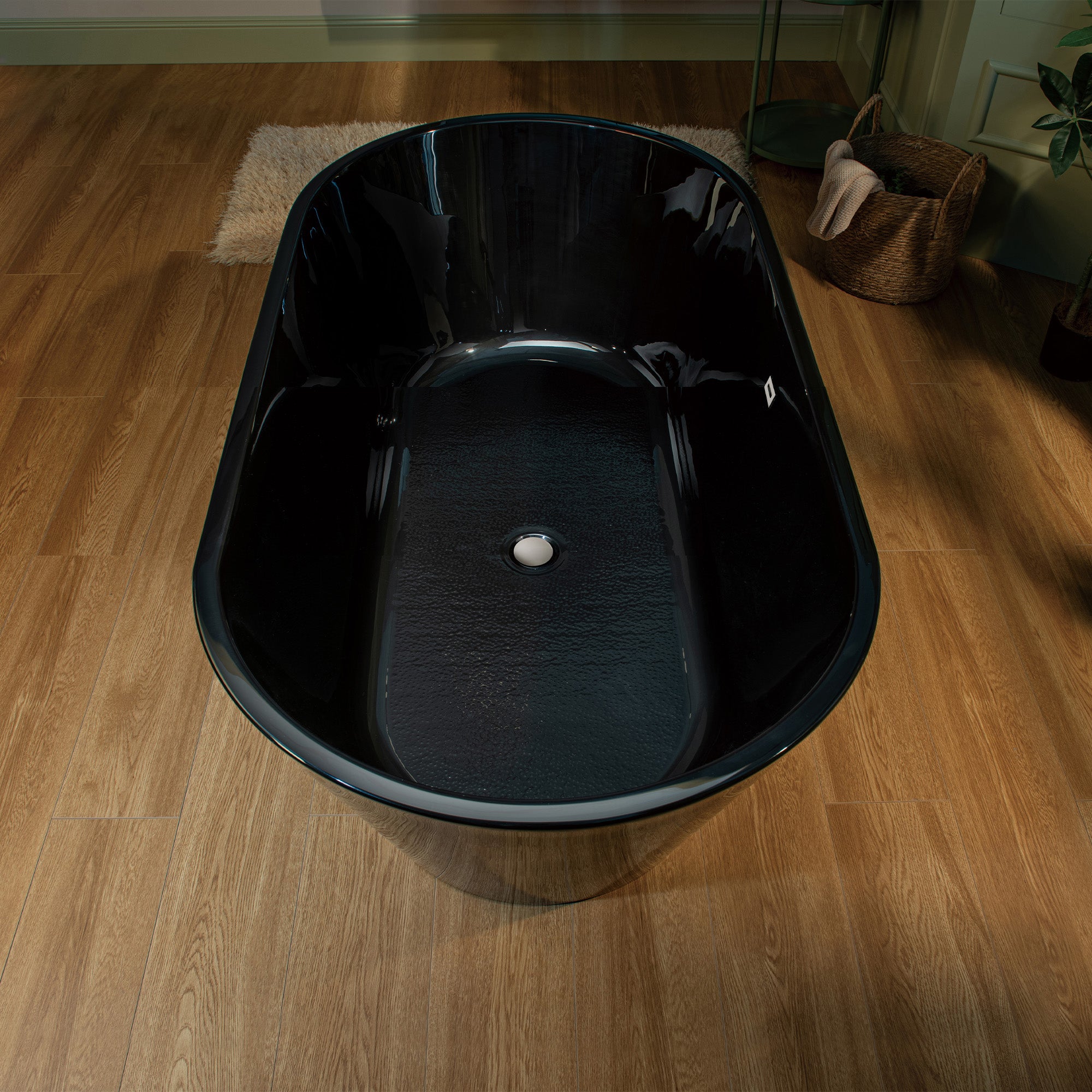 WOODBRIDGE 59" L x 29-1/2" W Freestanding Contemporary Acrylic Soaking Bathtub