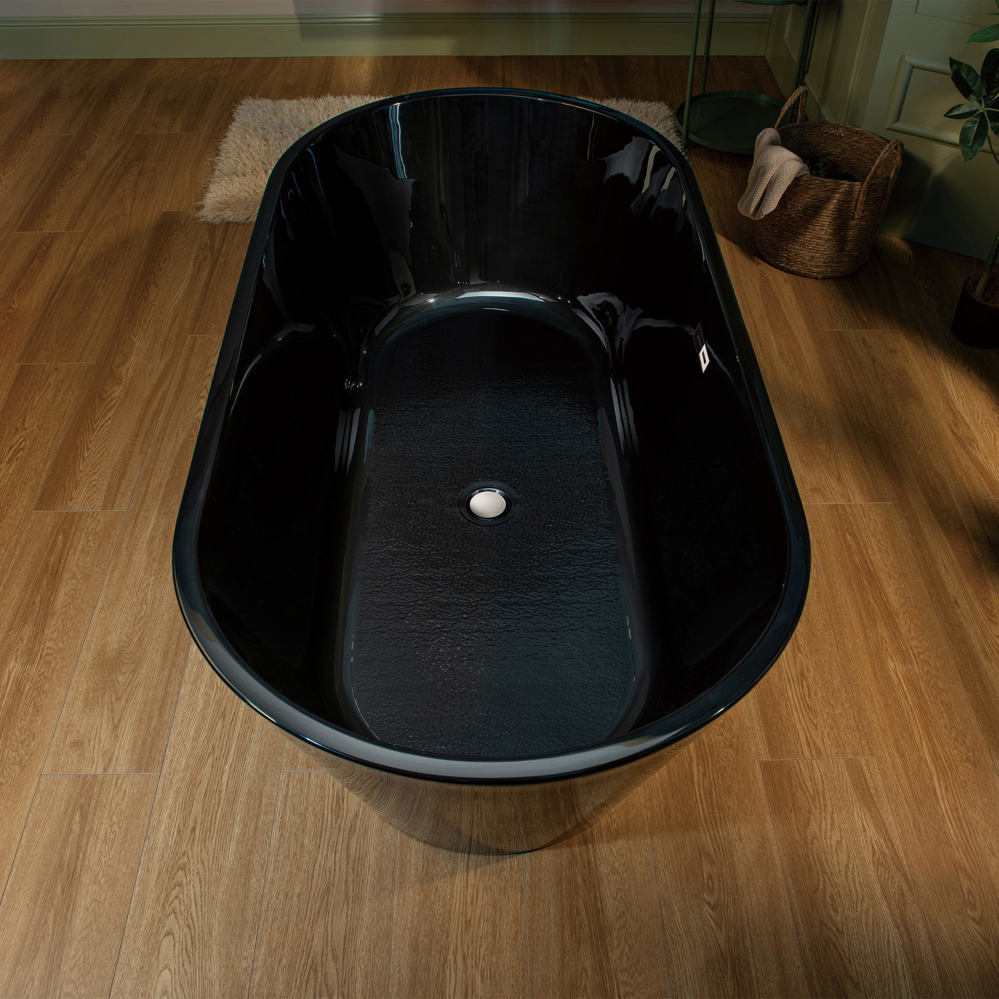 WOODBRIDGE 59" L x 29-1/2" W Freestanding Contemporary Acrylic Soaking Bathtub
