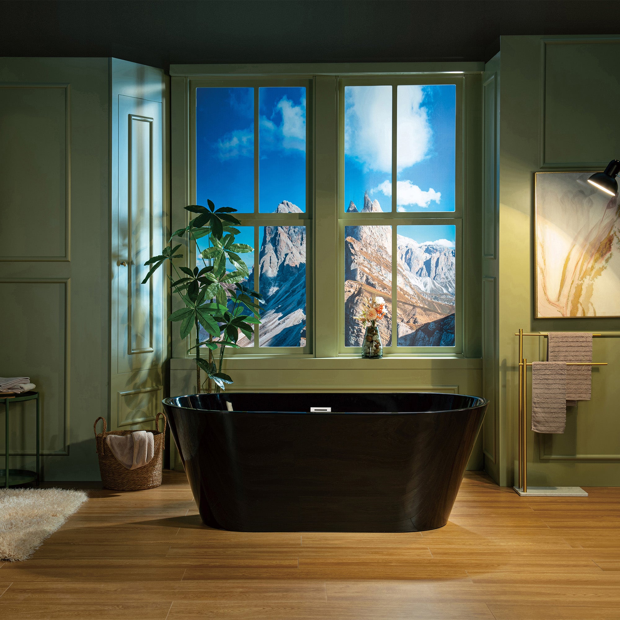 WOODBRIDGE 59" L x 29-1/2" W Freestanding Contemporary Acrylic Soaking Bathtub