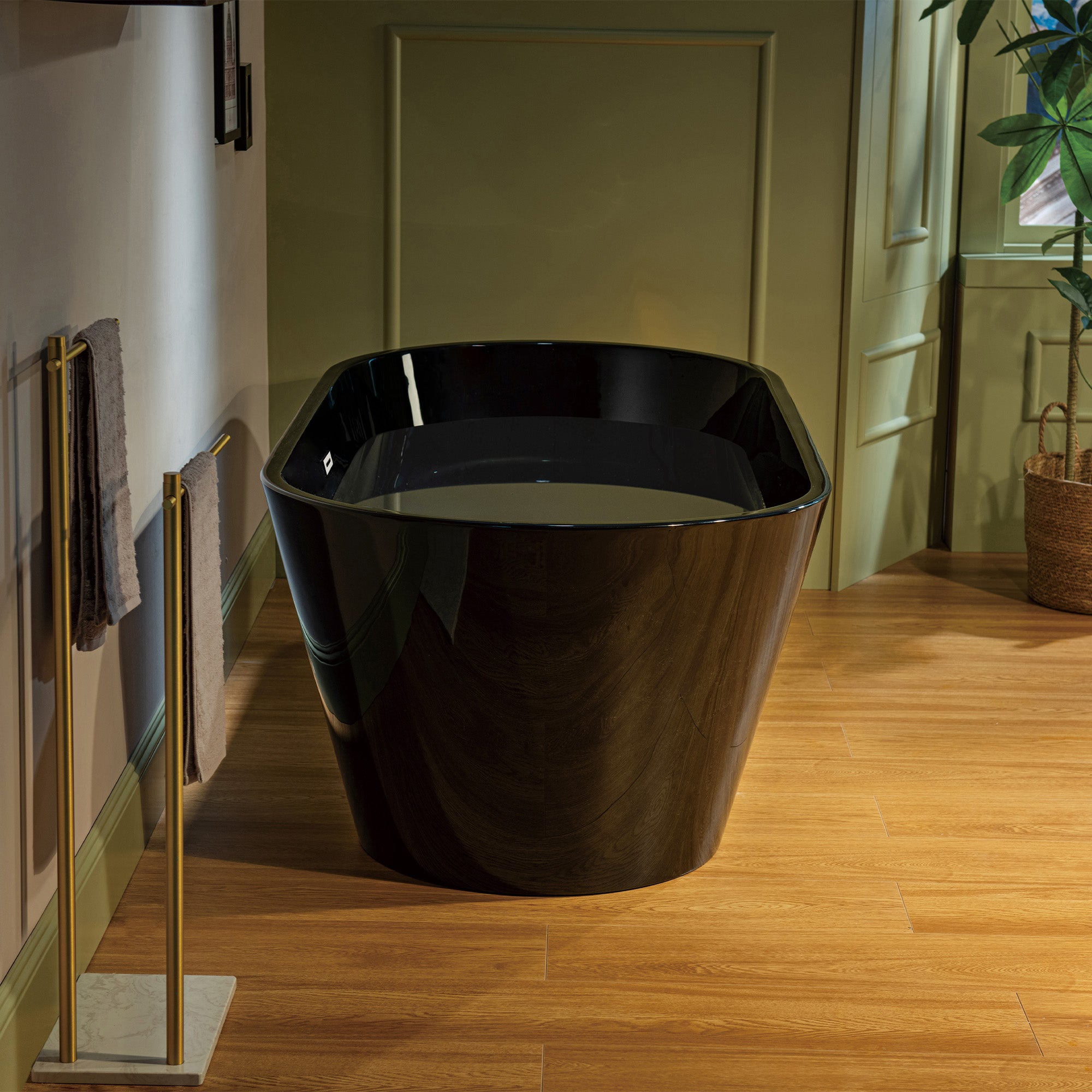 WOODBRIDGE 59" L x 29-1/2" W Freestanding Contemporary Acrylic Soaking Bathtub