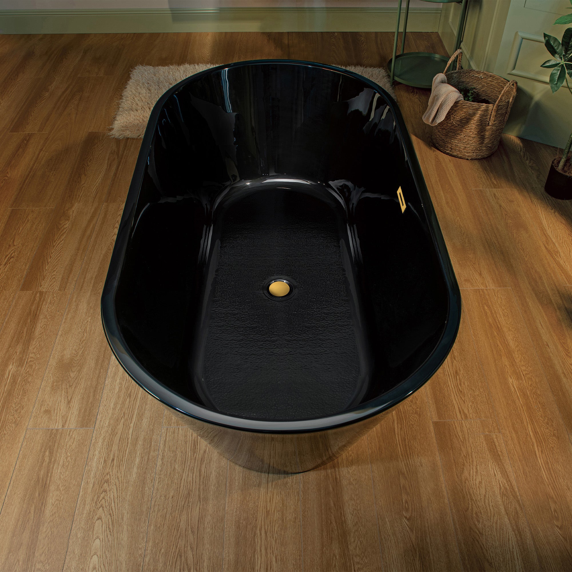 WOODBRIDGE 59" L x 29-1/2" W Freestanding Contemporary Acrylic Soaking Bathtub