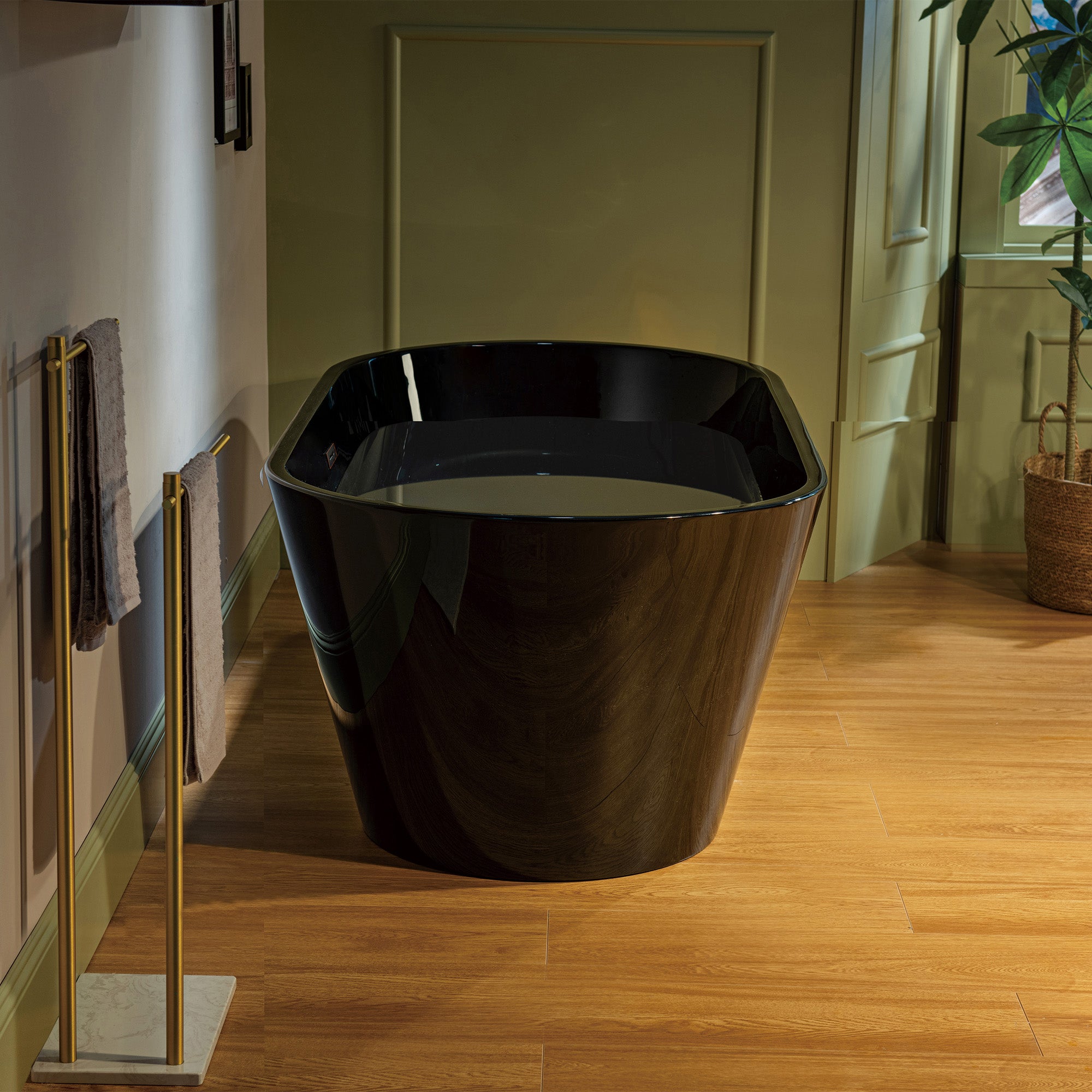 WOODBRIDGE 59" L x 29-1/2" W Freestanding Contemporary Acrylic Soaking Bathtub