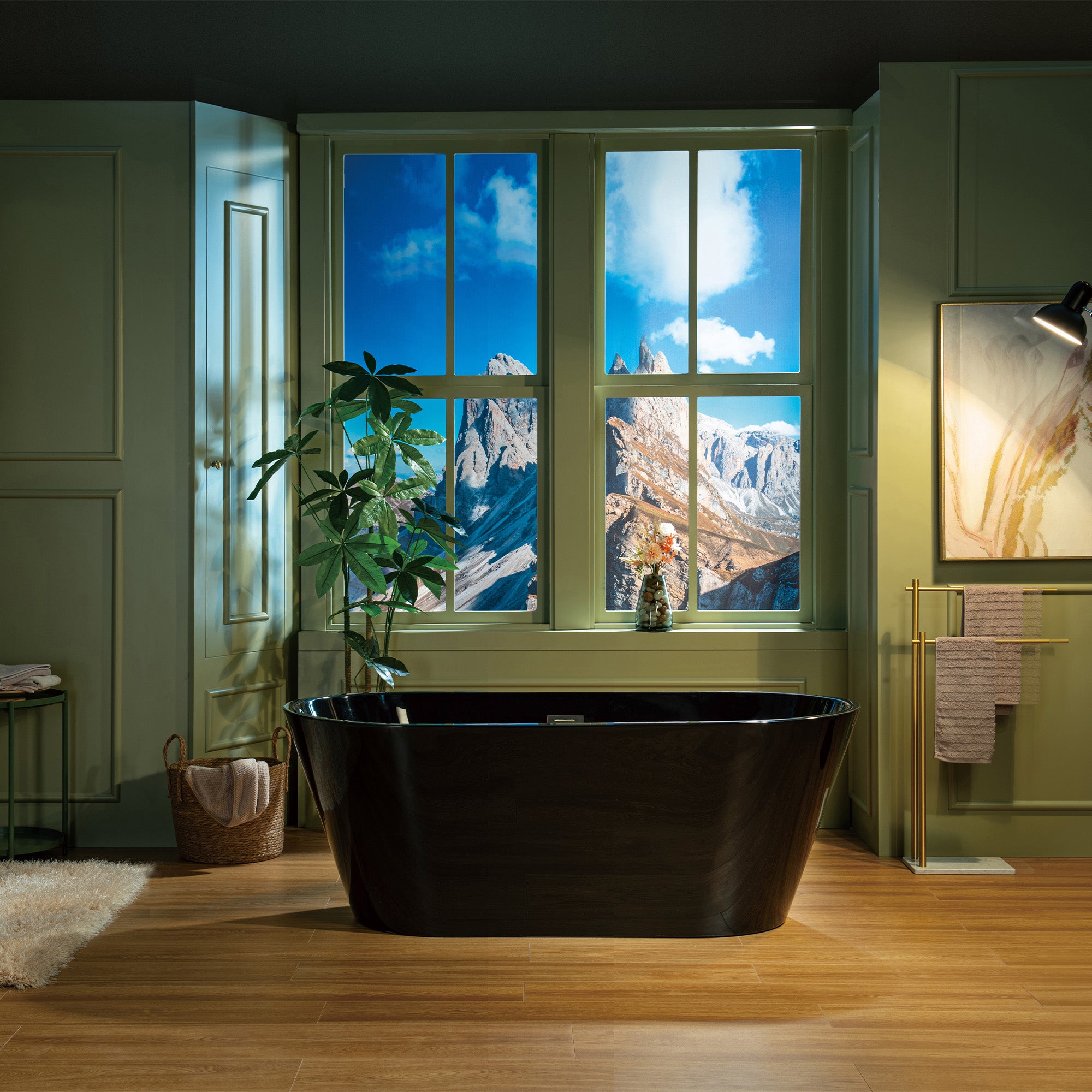 WOODBRIDGE 59" L x 29-1/2" W Freestanding Contemporary Acrylic Soaking Bathtub